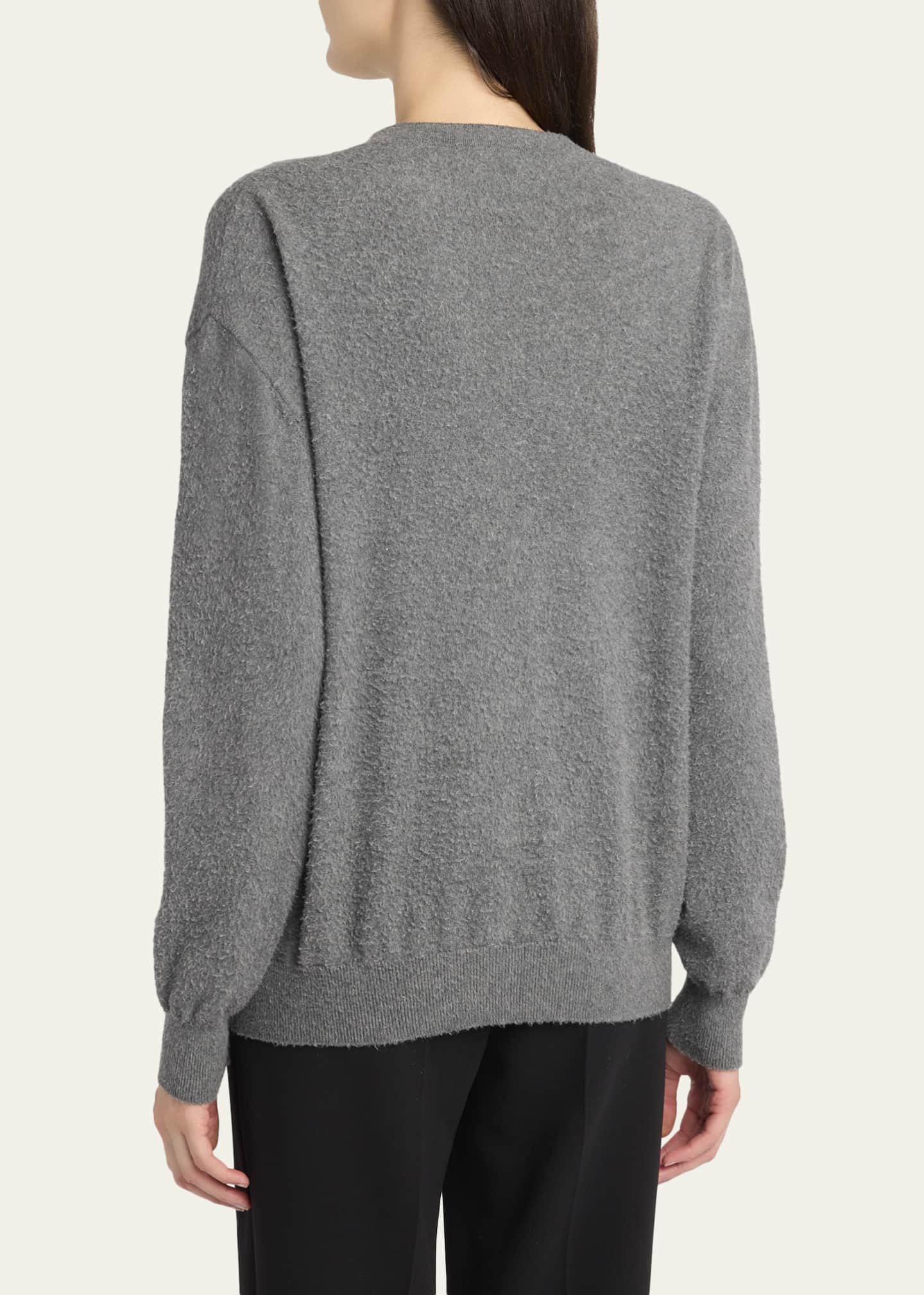 THE ROW Lomika Textured V-Neck Top - Bergdorf Goodman