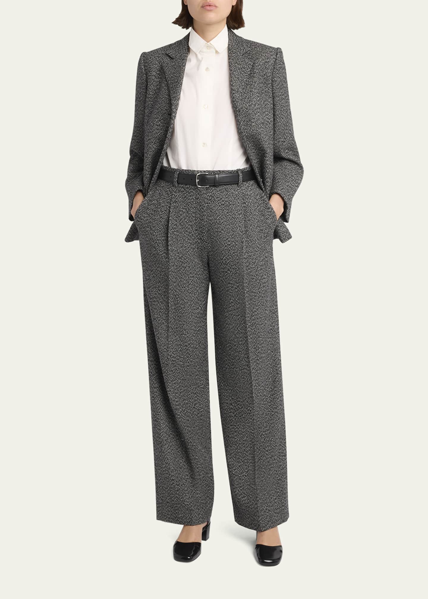 Mikkela Pleated Cashmere Straight-Leg Pants