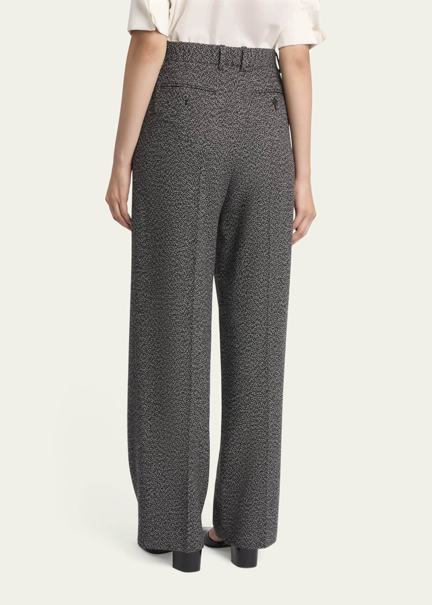 Mikkela Pleated Cashmere Straight-Leg Pants