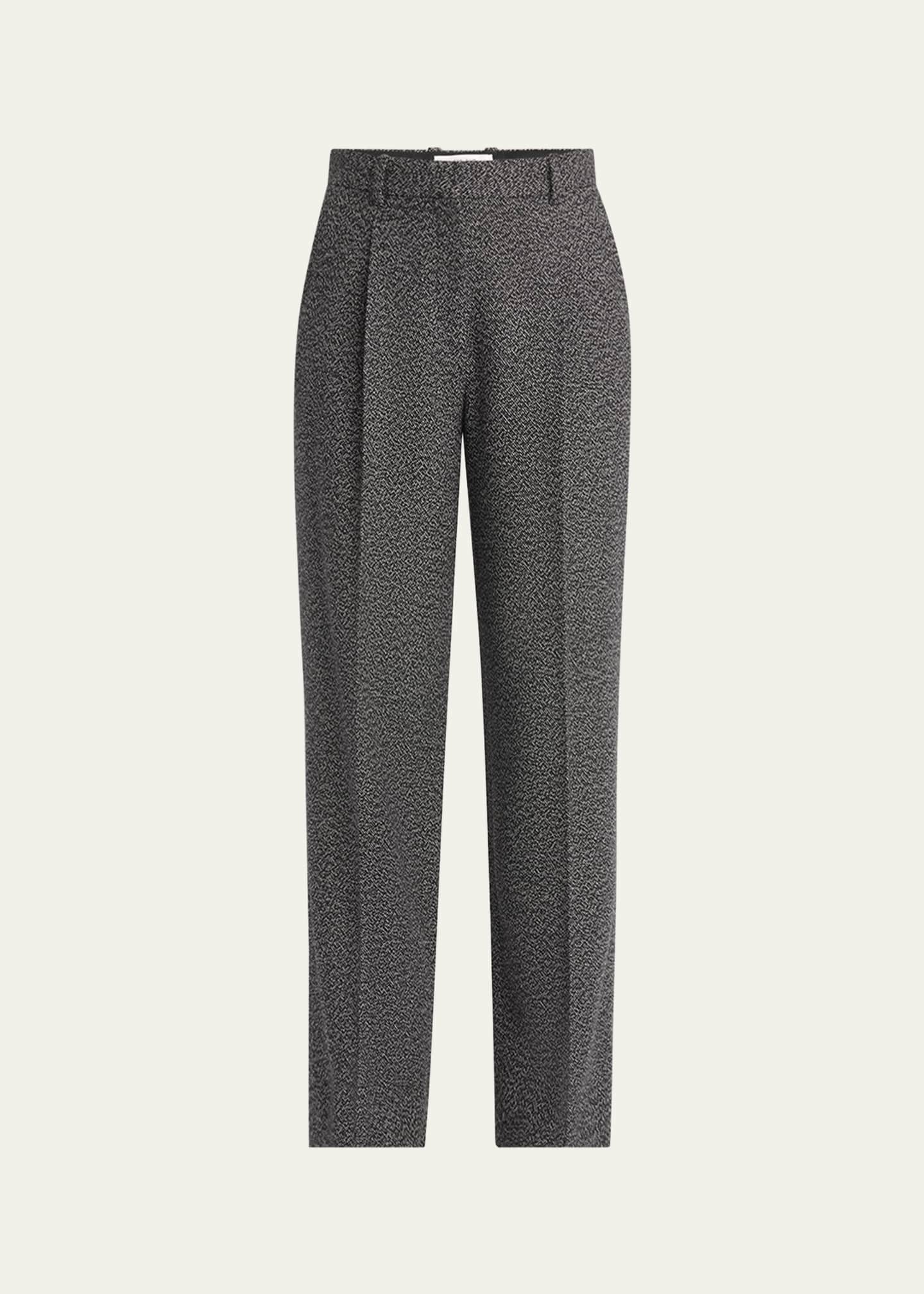 THE ROW Mikkela Pleated Cashmere Straight-Leg Pants - Bergdorf Goodman