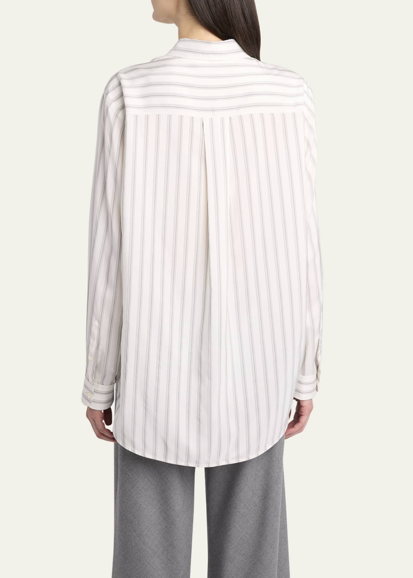 Eirlys Striped Silk Button-Down Shirt