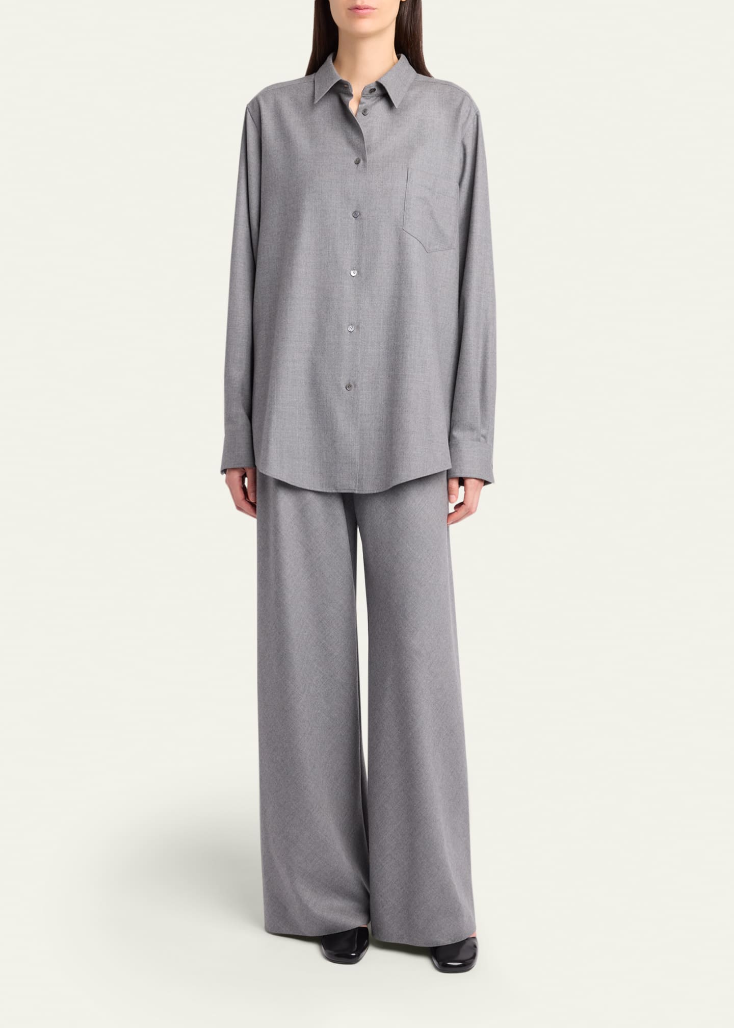 Pino Wool Button-Down Shirt