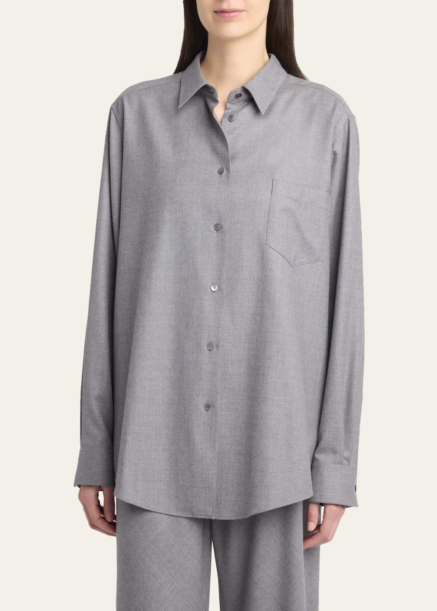 Pino Wool Button-Down Shirt