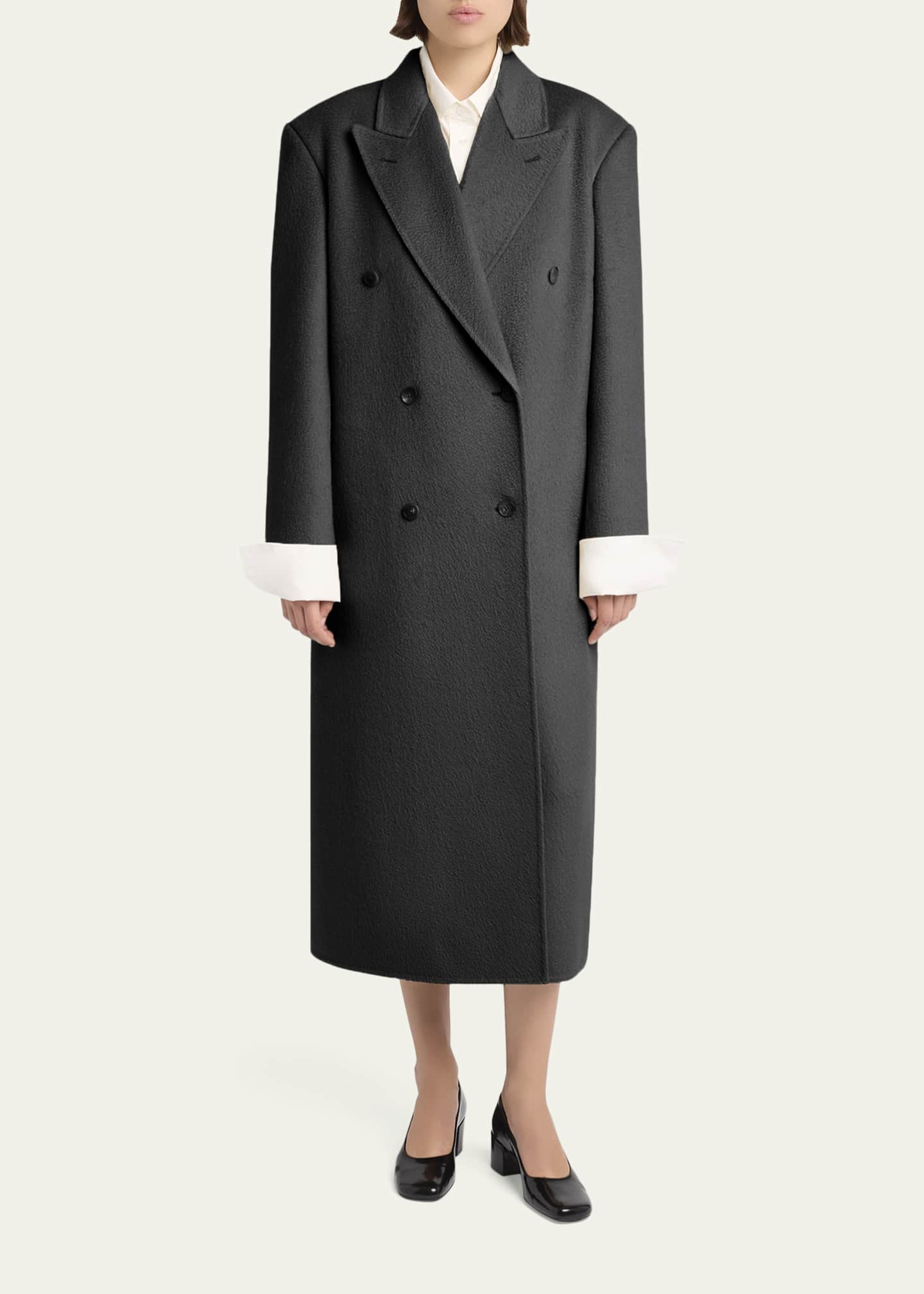 Hariet Double-Breasted Wool-Cashmere Long Coat