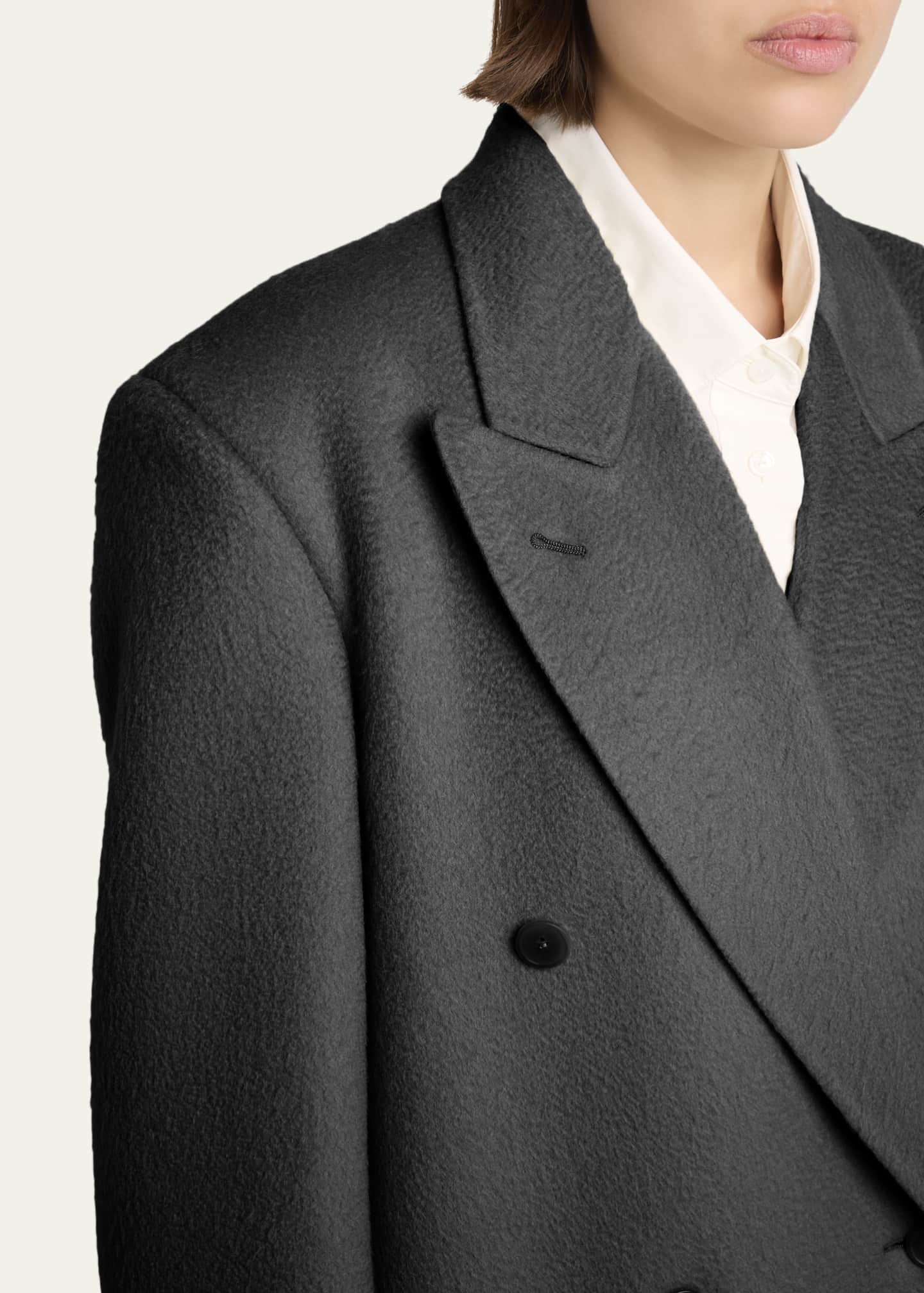 Hariet Double-Breasted Wool-Cashmere Long Coat