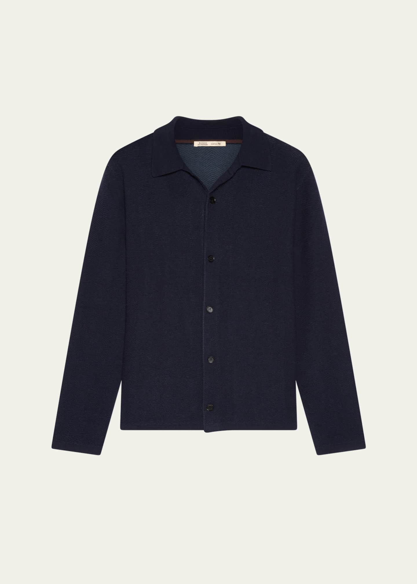 Baldassari Men's Herringbone Knit Overshirt Image 1 of 2