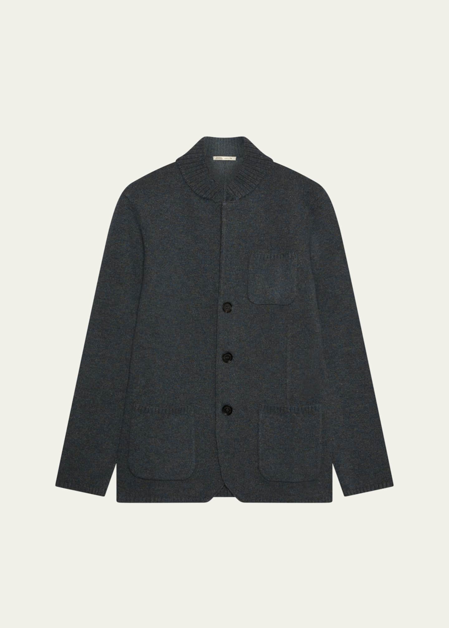 Baldassari Men's Wool and Cotton Mouline Shirt Jacket Image 1 of 2