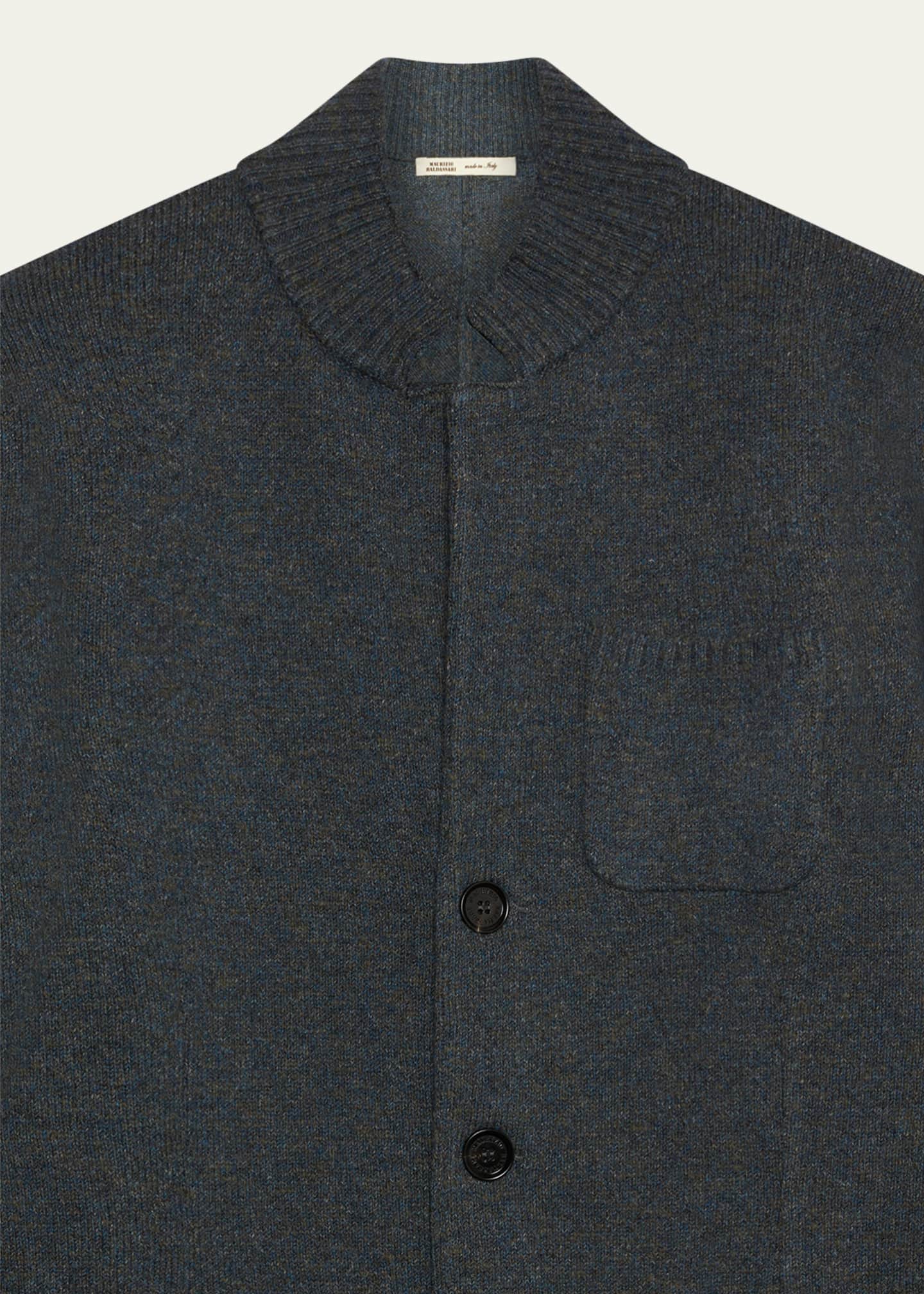 Baldassari Men's Wool and Cotton Mouline Shirt Jacket Image 2 of 2