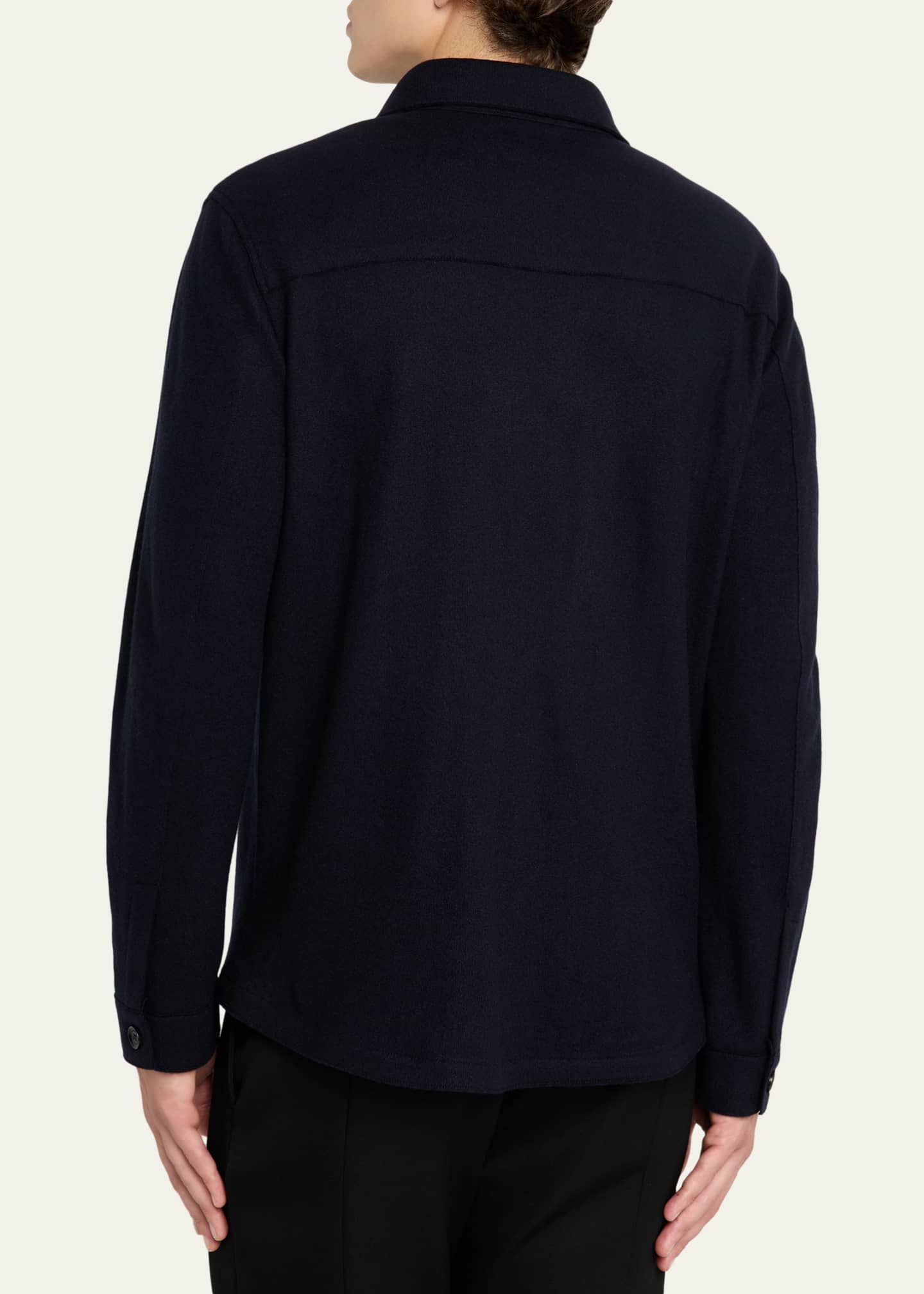 Baldassari Men's Solferino Cashmere Raw Edge Overshirt Image 3 of 5