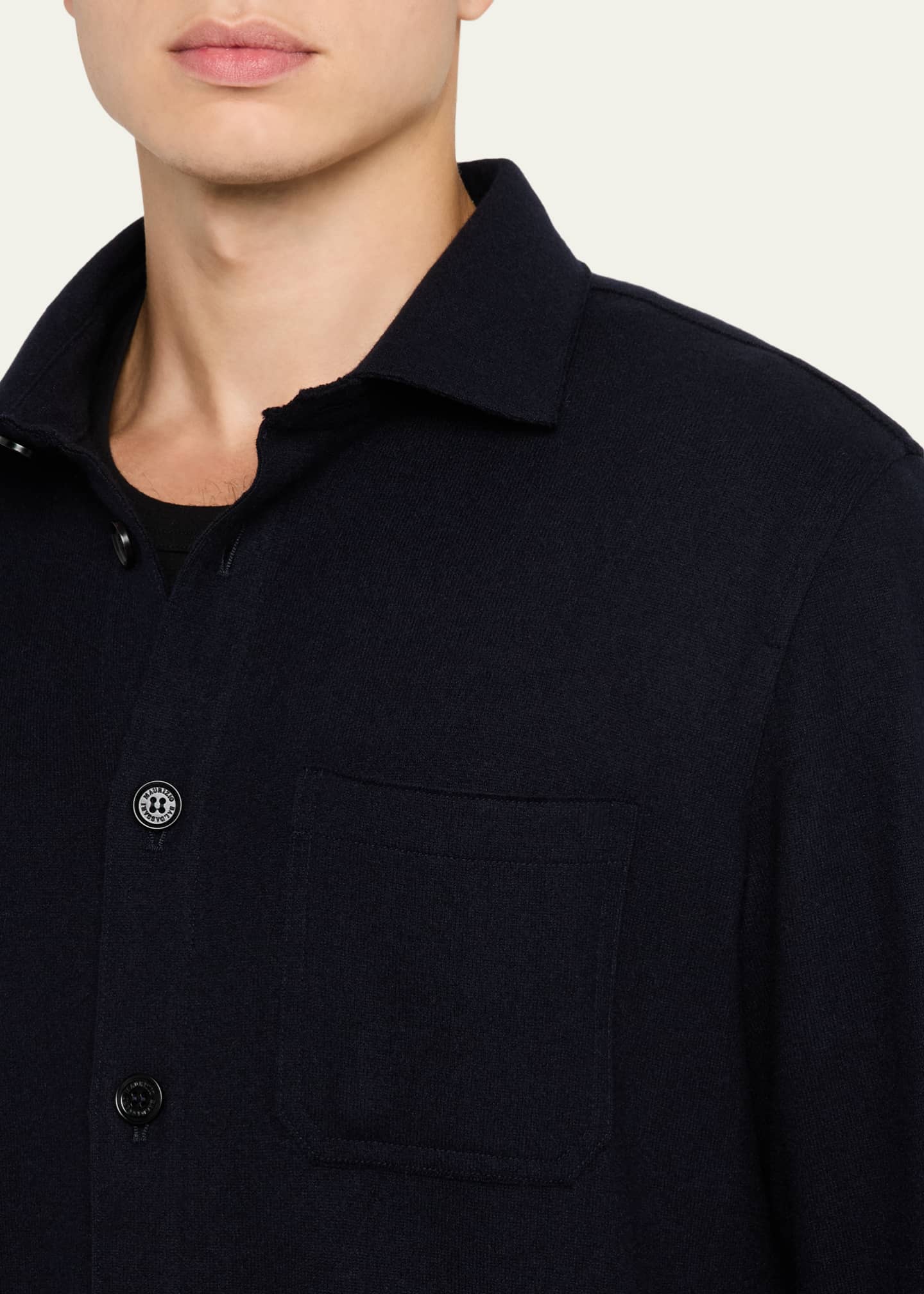 Baldassari Men's Solferino Cashmere Raw Edge Overshirt Image 5 of 5