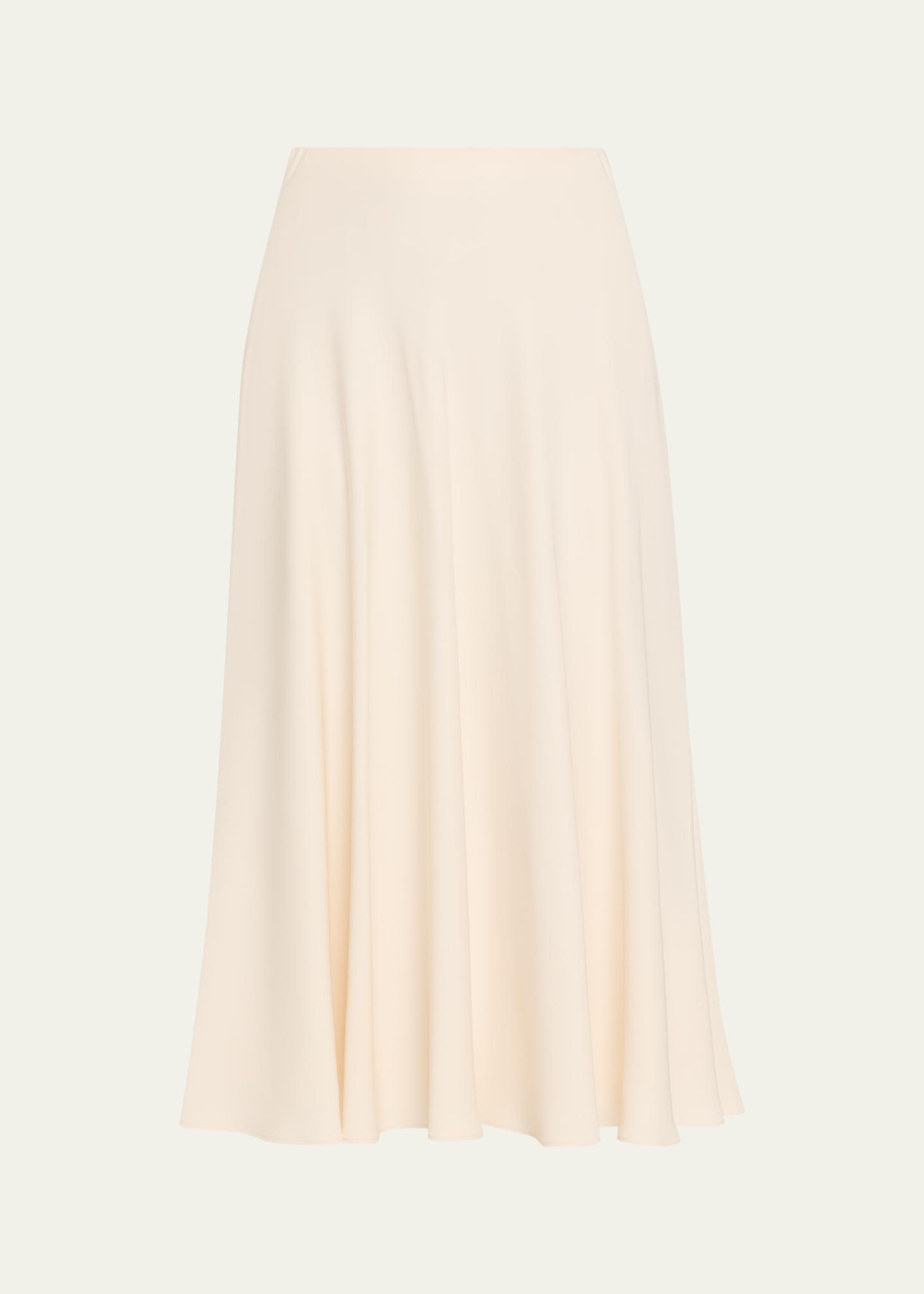 Loro Piana　スカート　シルク　オフホワイト　38 Loro Piana Erika Silk-Wool Cady Midi Skirt - Bergdorf Goodman