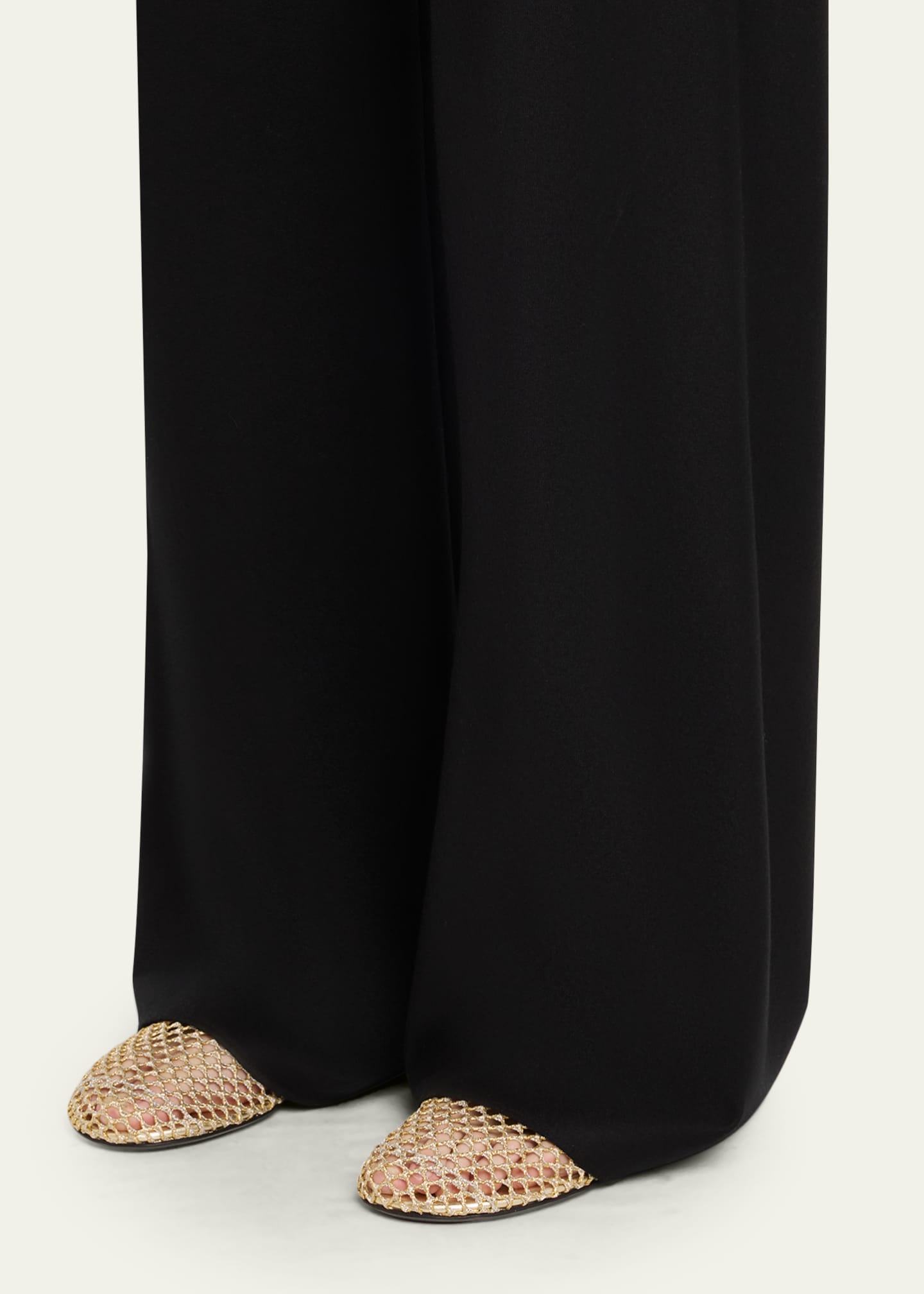 Loro Piana Floaty Metallic Fishnet Ballerina Flats - Bergdorf Goodman