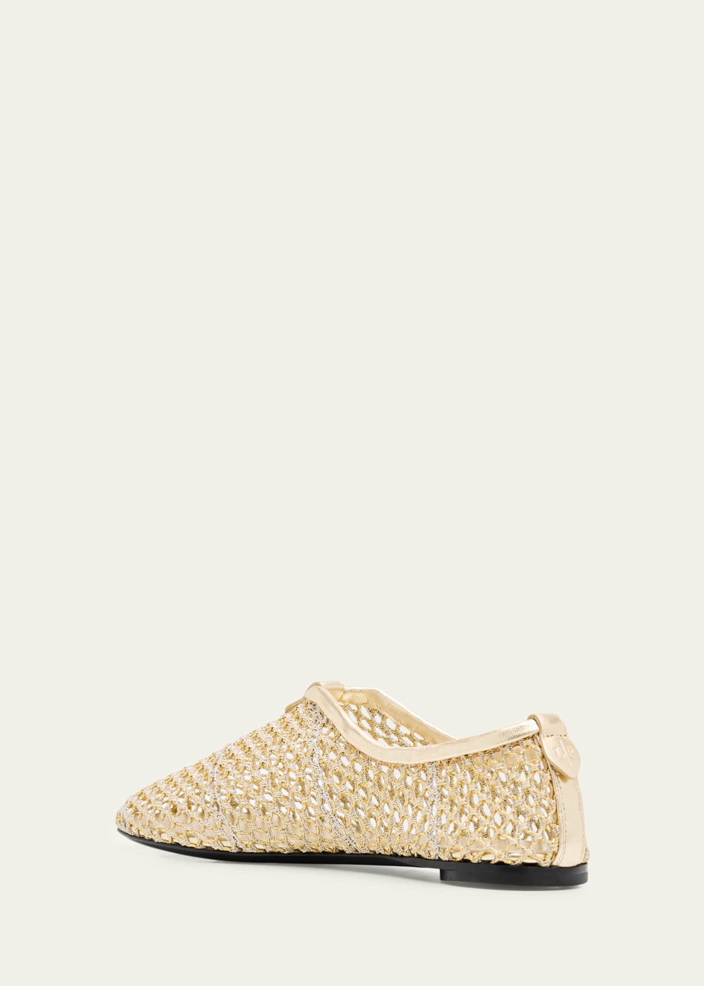 Loro Piana Floaty Metallic Fishnet Ballerina Flats - Bergdorf Goodman