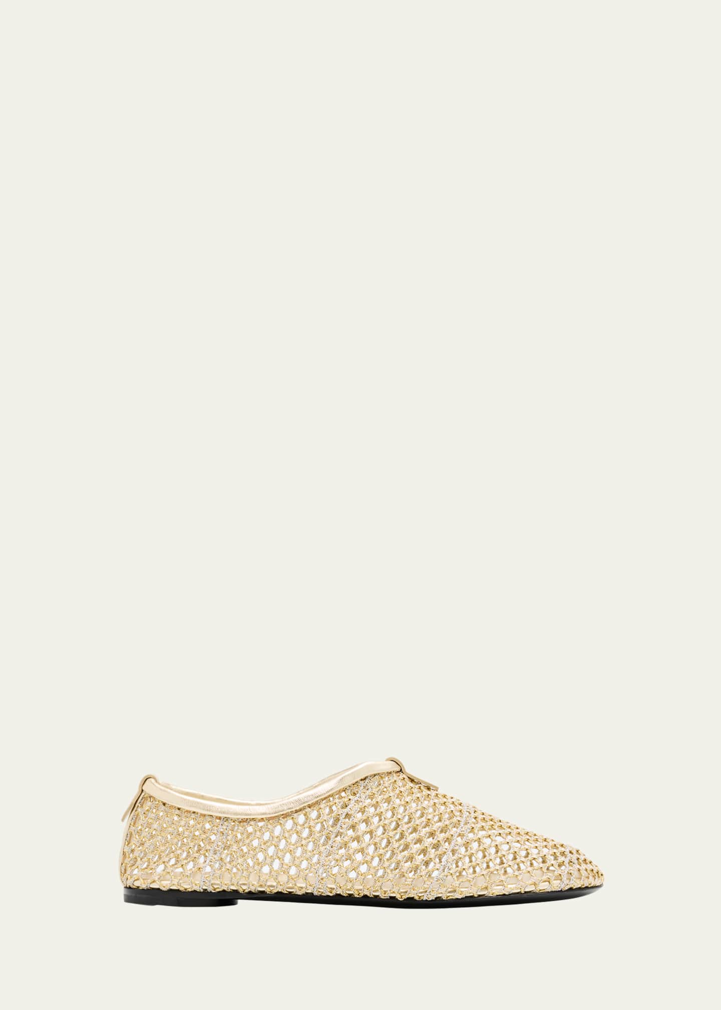 Loro Piana Floaty Metallic Fishnet Ballerina Flats - Bergdorf Goodman