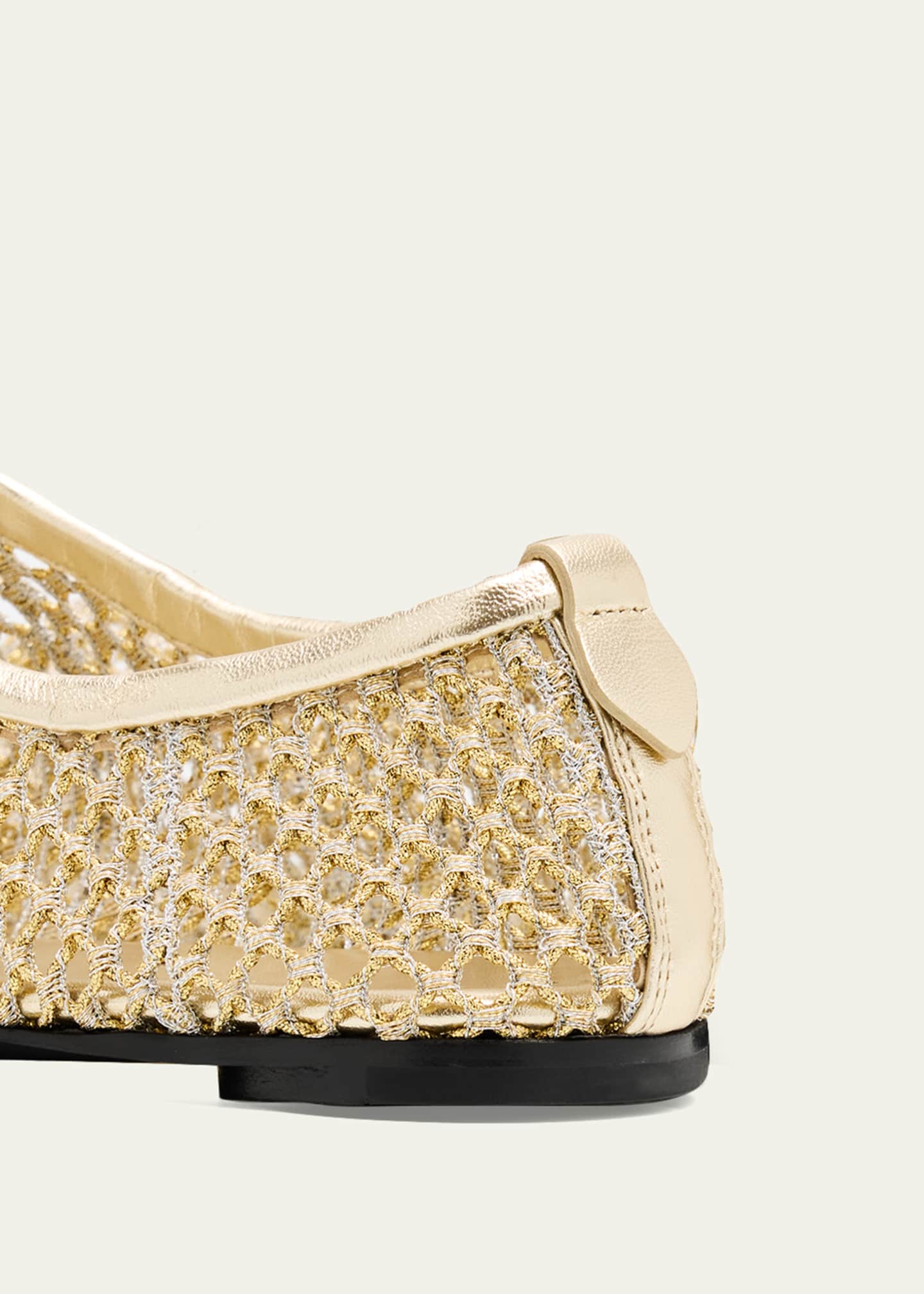 Loro Piana Floaty Metallic Fishnet Ballerina Flats - Bergdorf Goodman