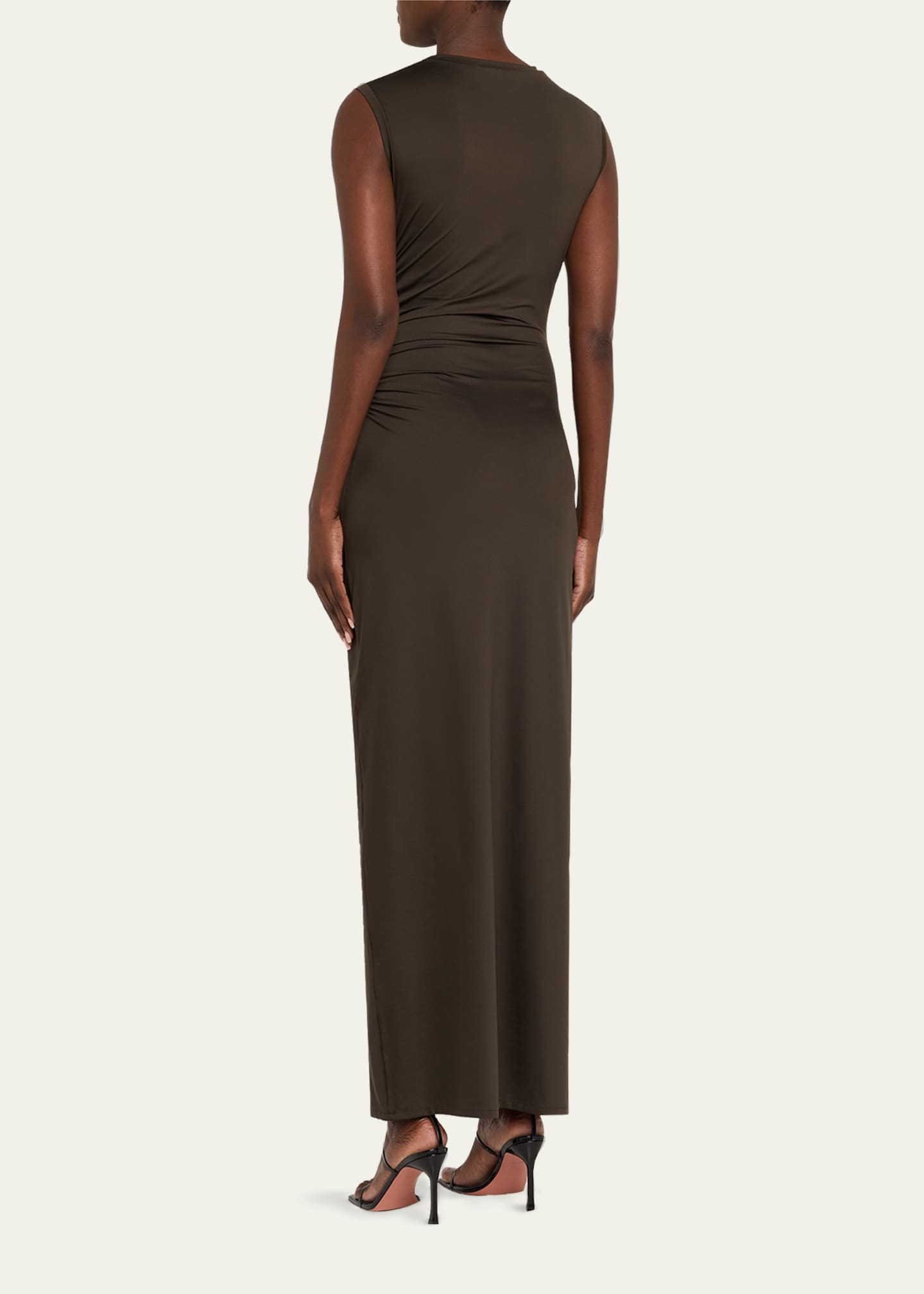 Stella McCartney Ruched Fluid Jersey Sleeveless Maxi Dress