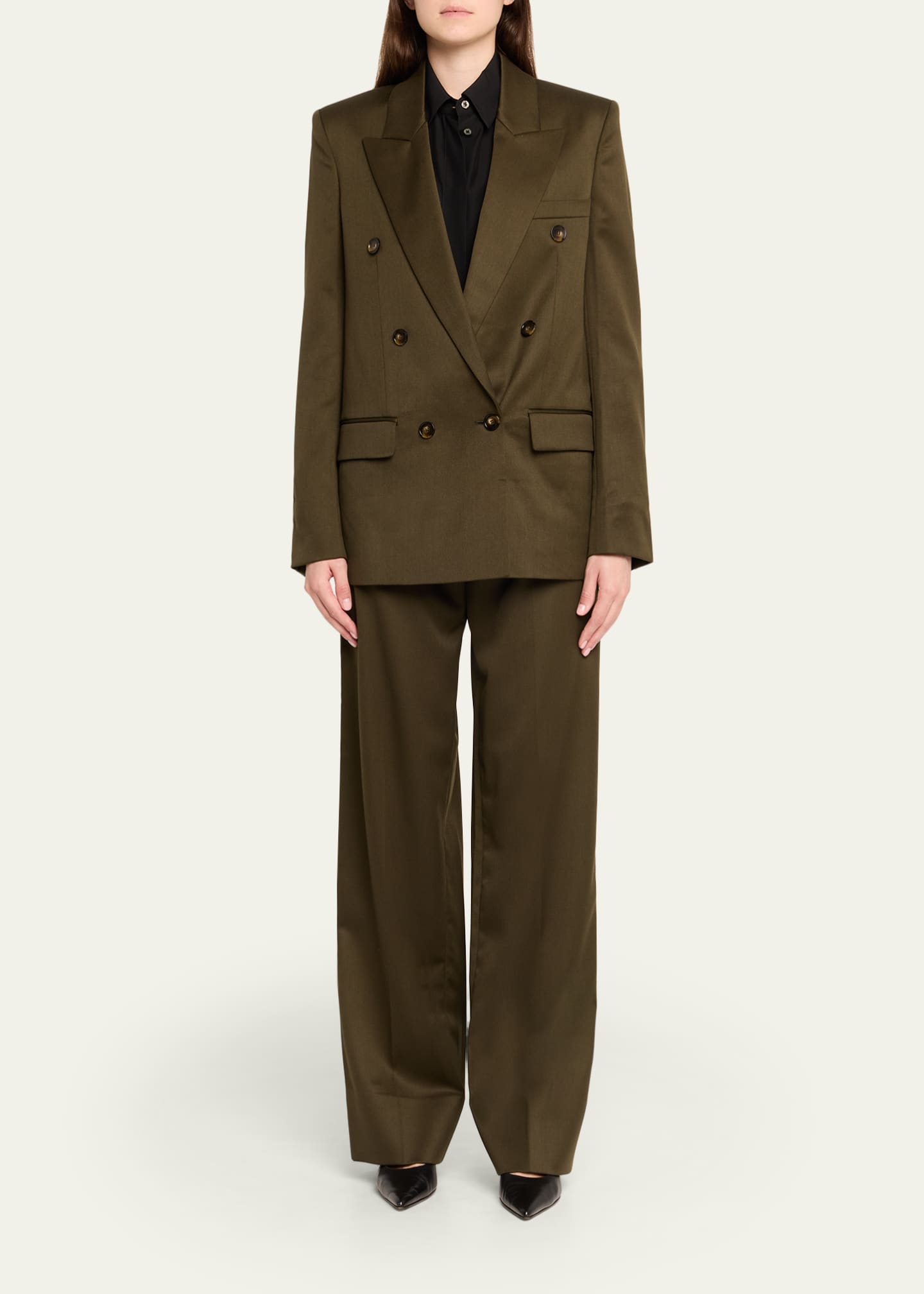Stella McCartney Tailored Wool Wide-Leg Trousers - Bergdorf
