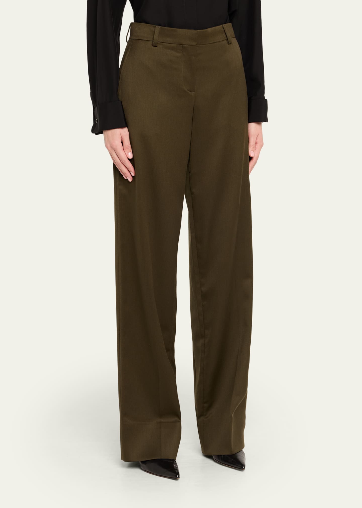 Stella McCartney Tailored Wool Wide-Leg Trousers - Bergdorf