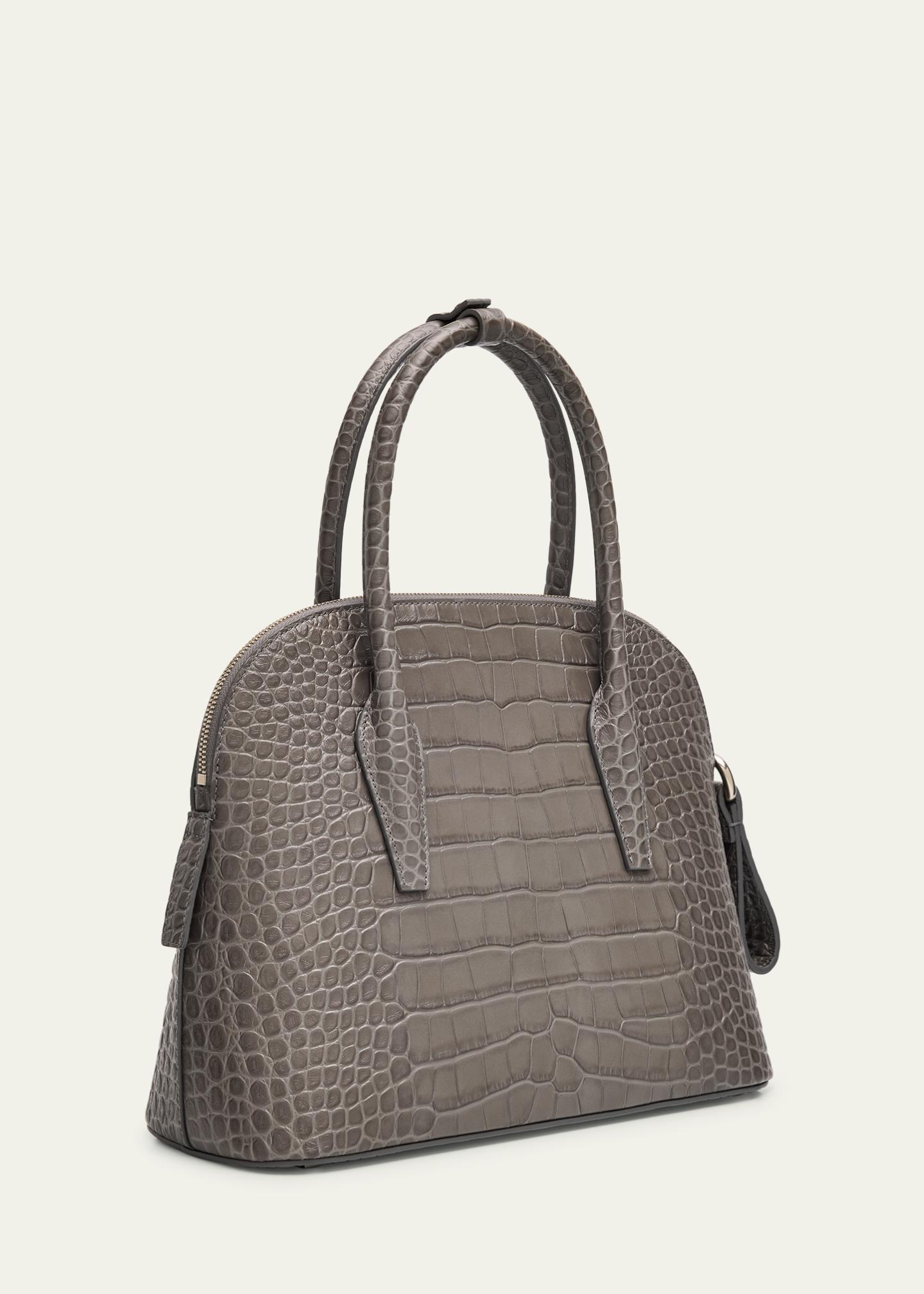 Michael Kors Collection Large Kaitlin Croc-Embossed Leather Top-Handle ...