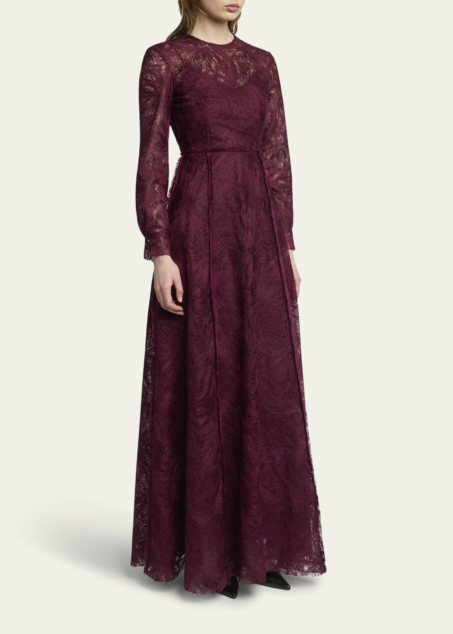 Erdem Women's Long Sleeve Lace Gown - Red - Gowns