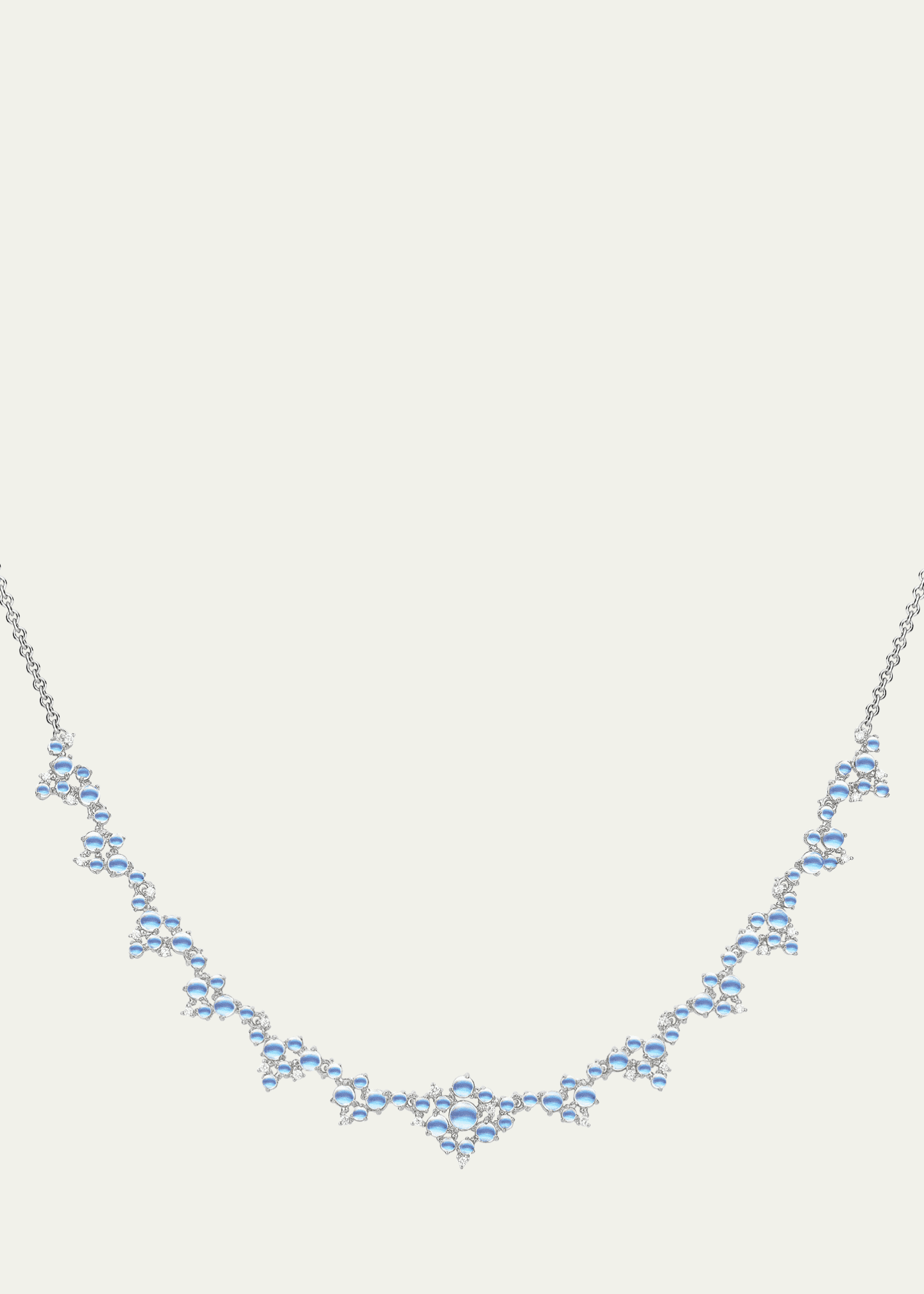 Paul Morelli 18K White Gold Partial Bubble Cluster Necklace with Diamonds