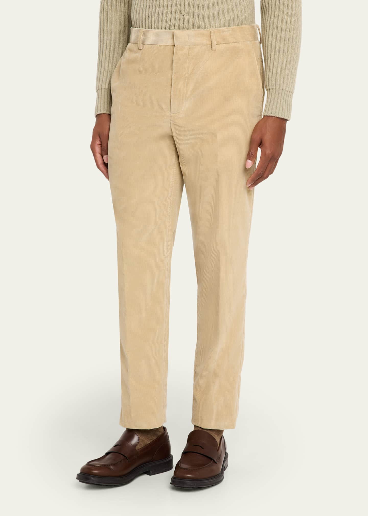 Loro Piana Men's Jarno Cotton Corduroy Pleated Pants - Bergdorf