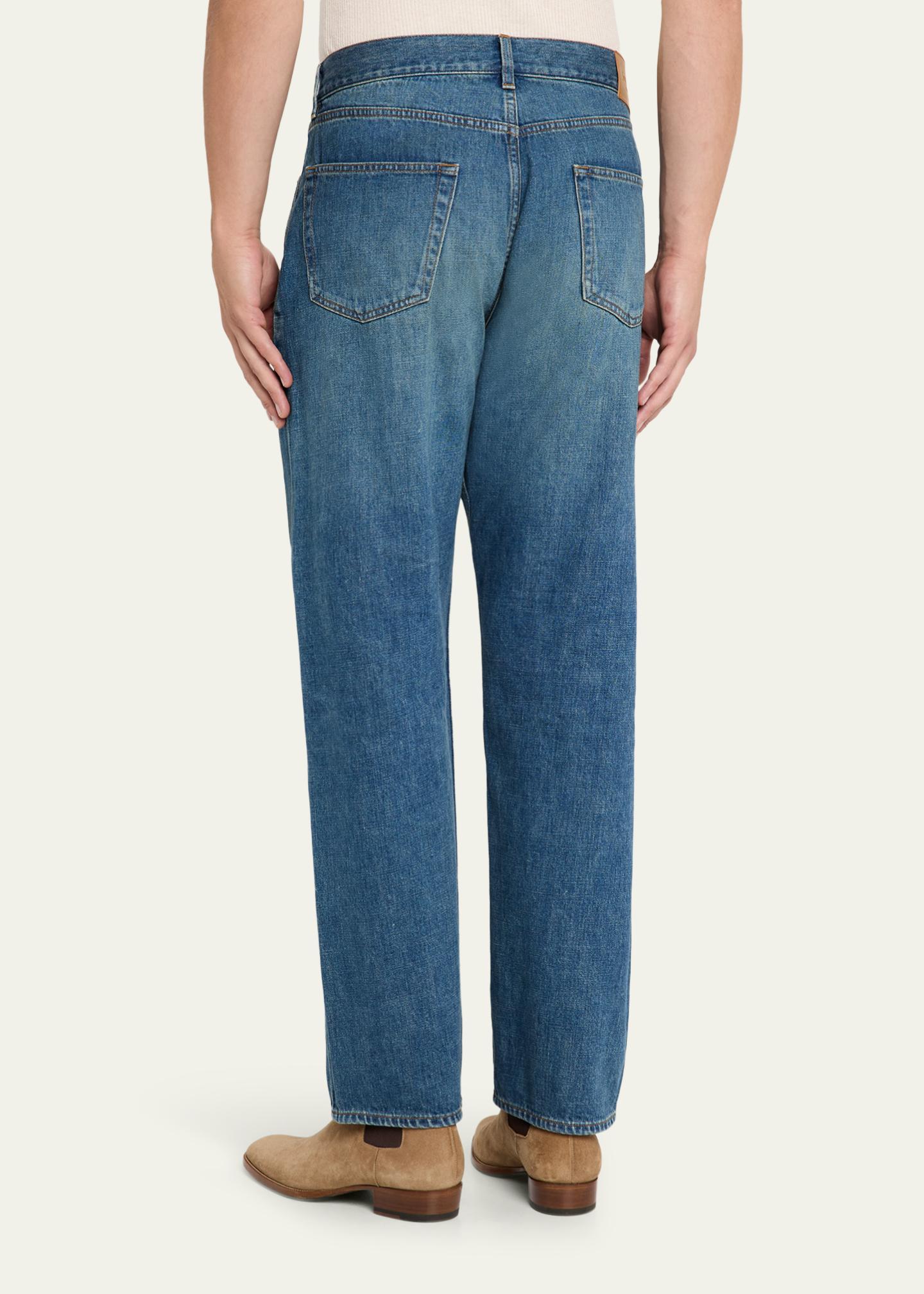 Saint Laurent Men's High Rise Straight-Leg Jeans - Bergdorf Goodman