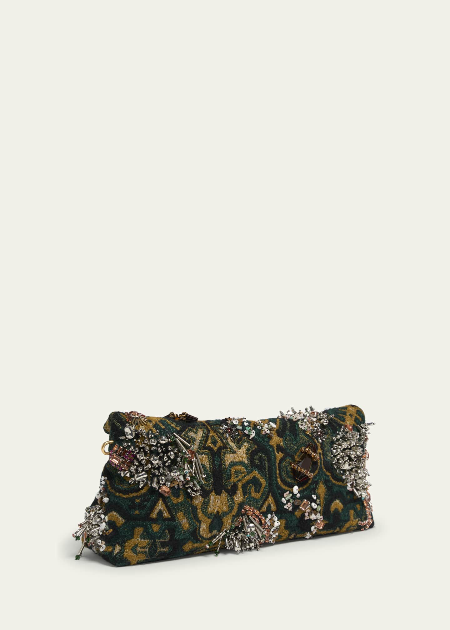 Medium Embellished Envelope Flap Clutch Bag