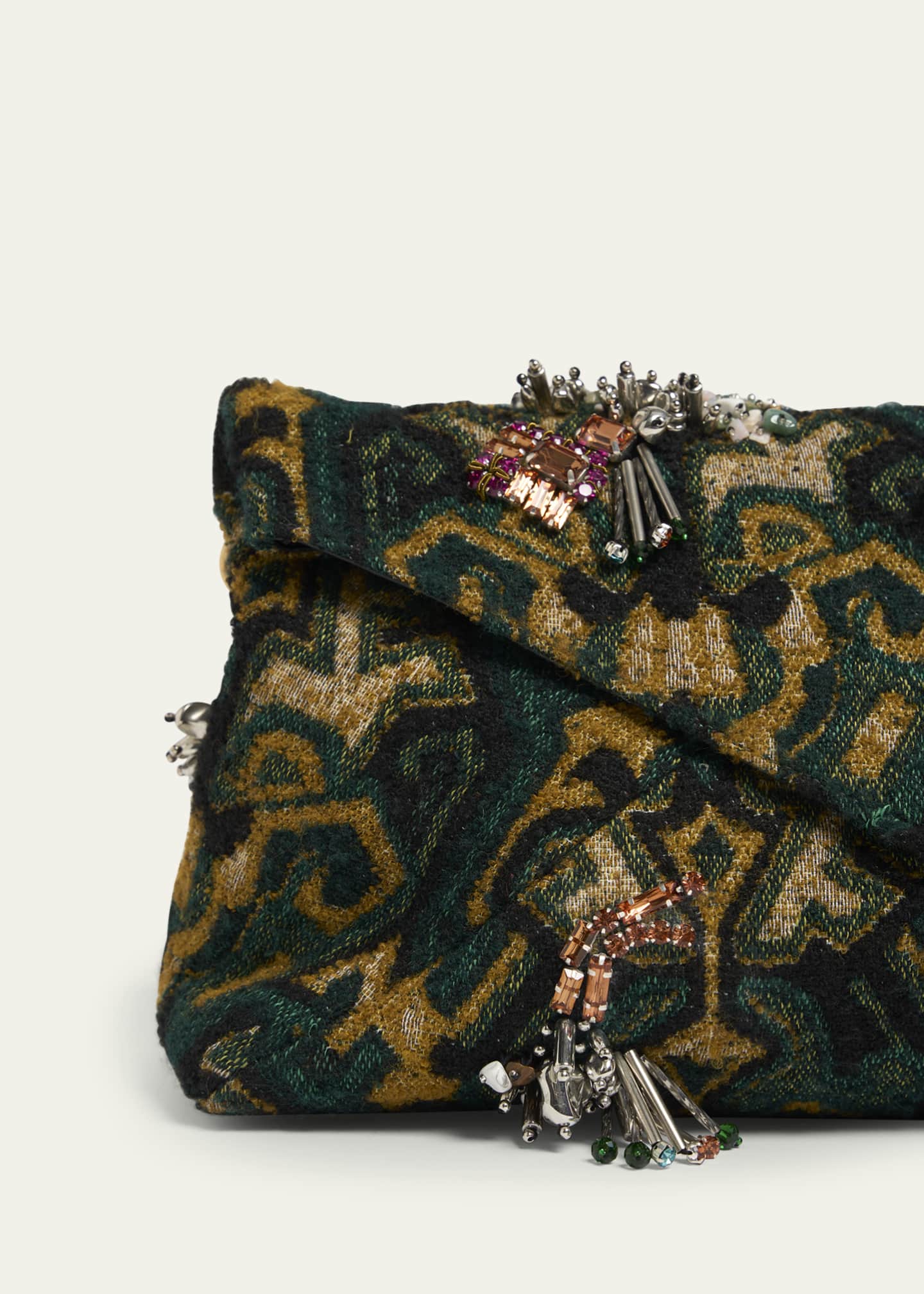 Medium Embellished Envelope Flap Clutch Bag