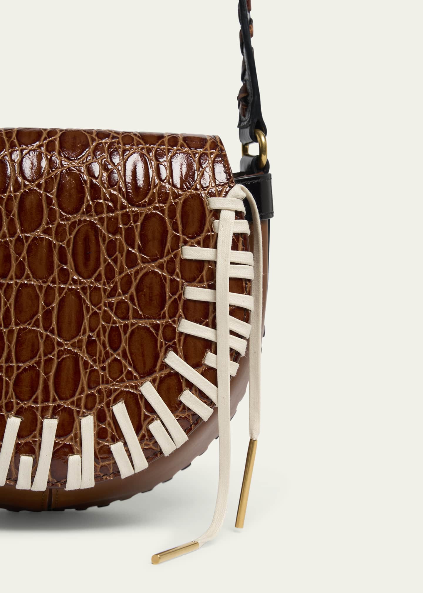 バッグ DRIES VAN NOTEN Dries Van Noten Arc Small Mixed Leather Whipstitch Crossbody Bag