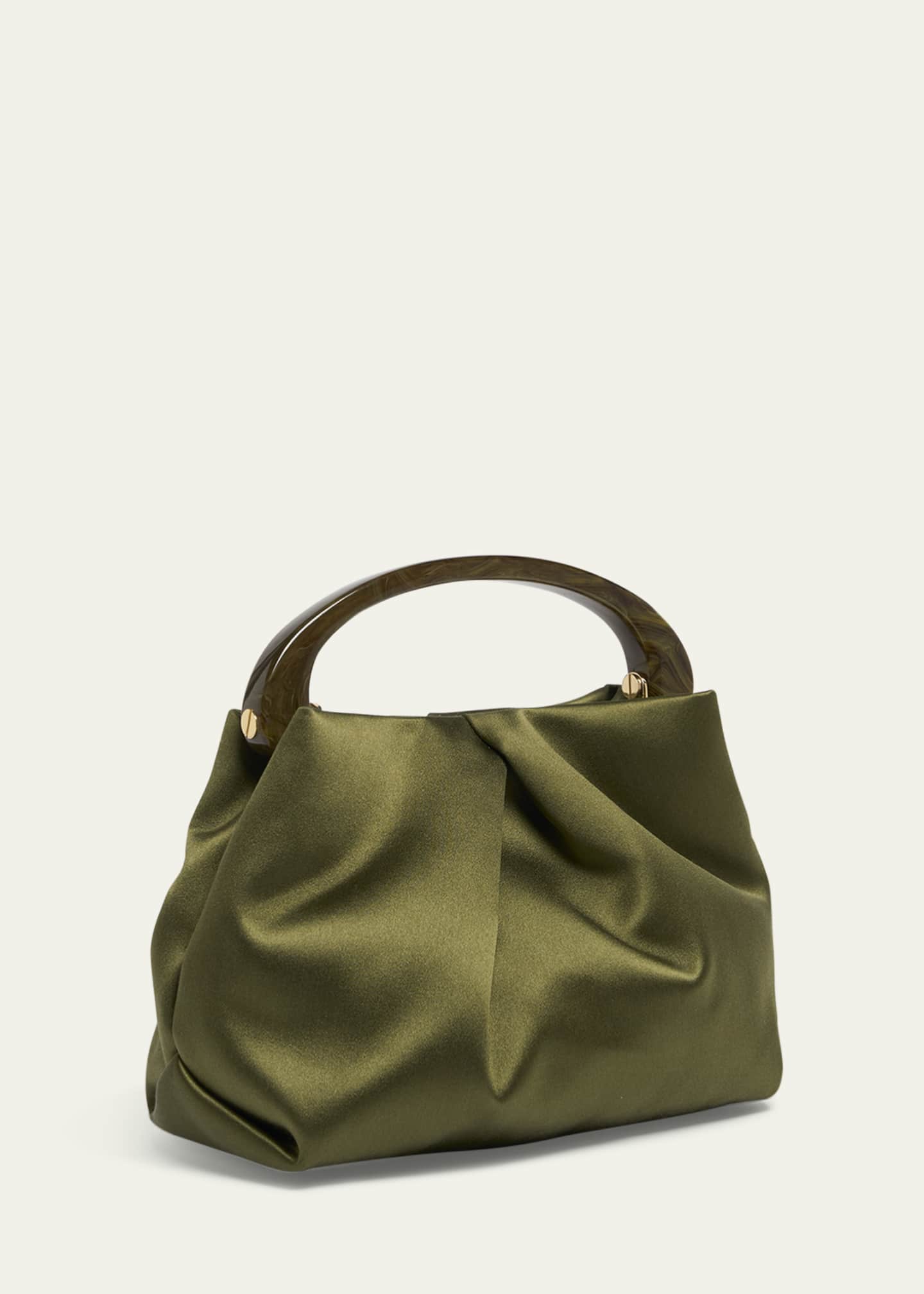 Dries Van Noten Mini Pleated Satin Top-Handle Bag Image 3 of 6