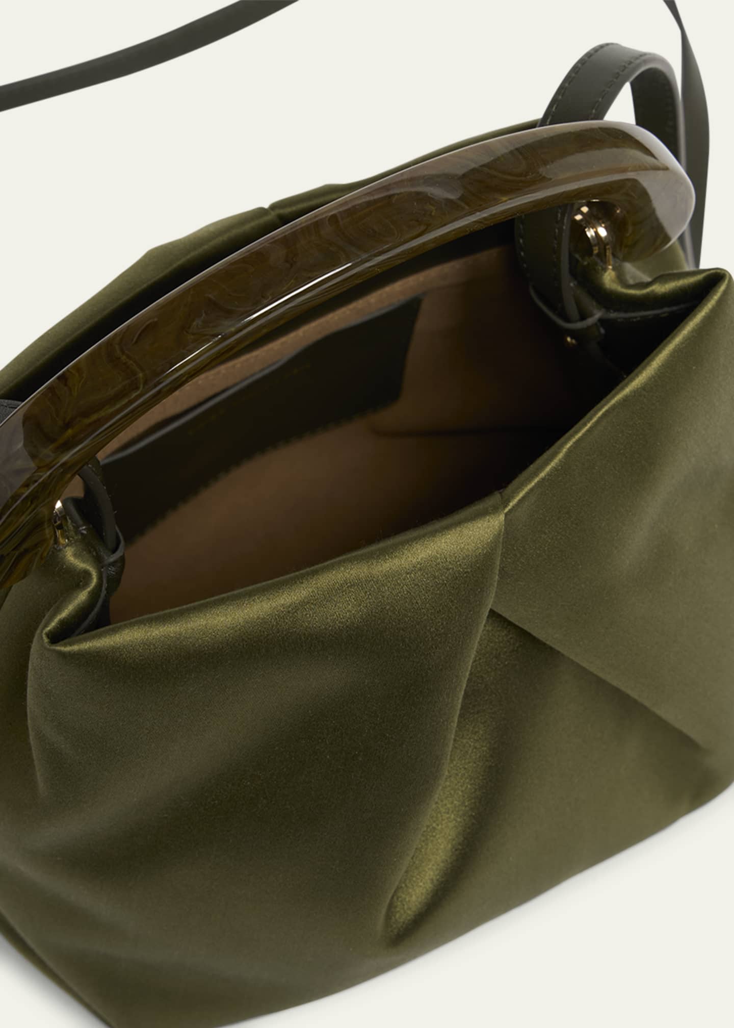 Dries Van Noten Mini Pleated Satin Top-Handle Bag Image 4 of 6