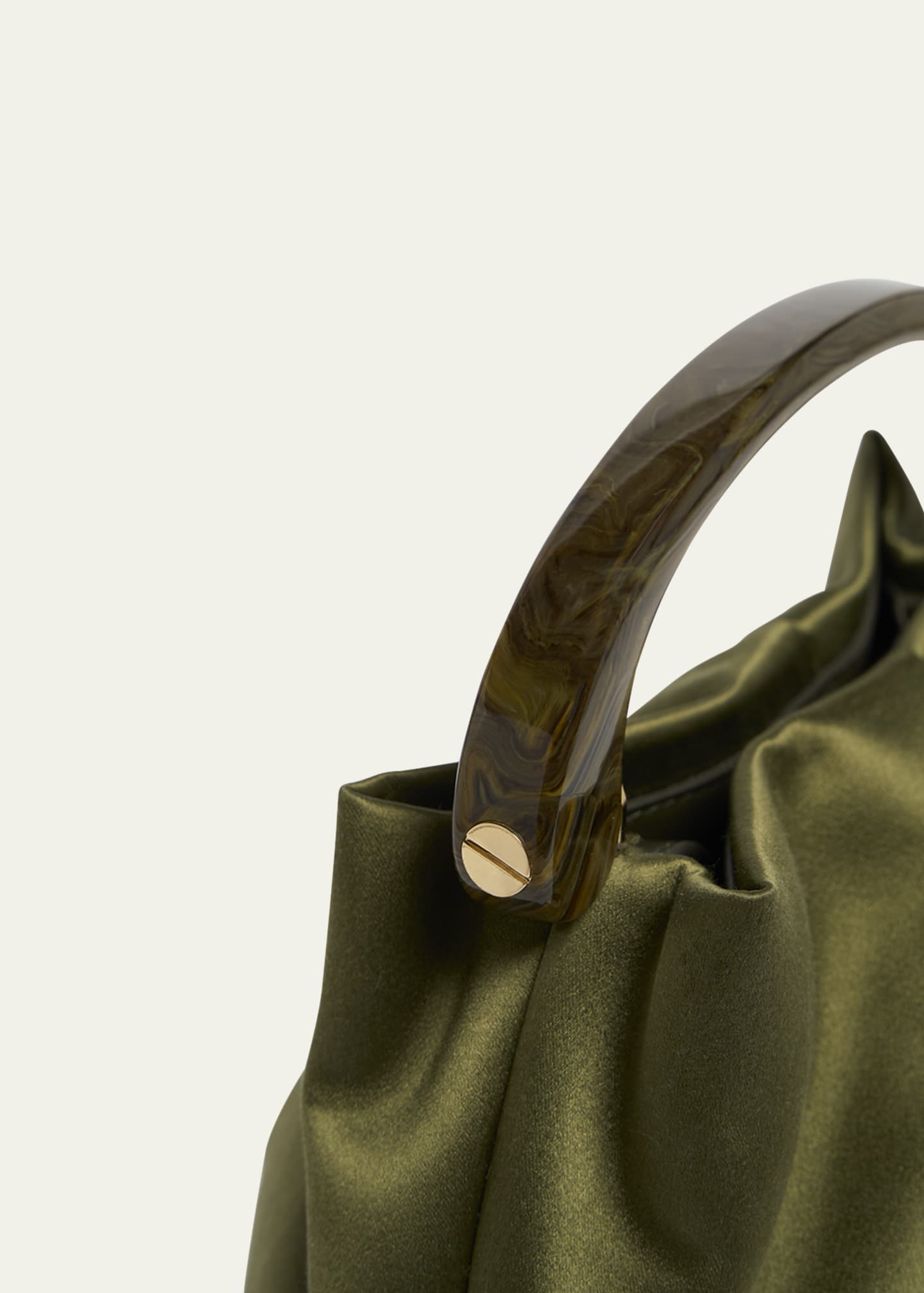 Dries Van Noten Mini Pleated Satin Top-Handle Bag Image 6 of 6