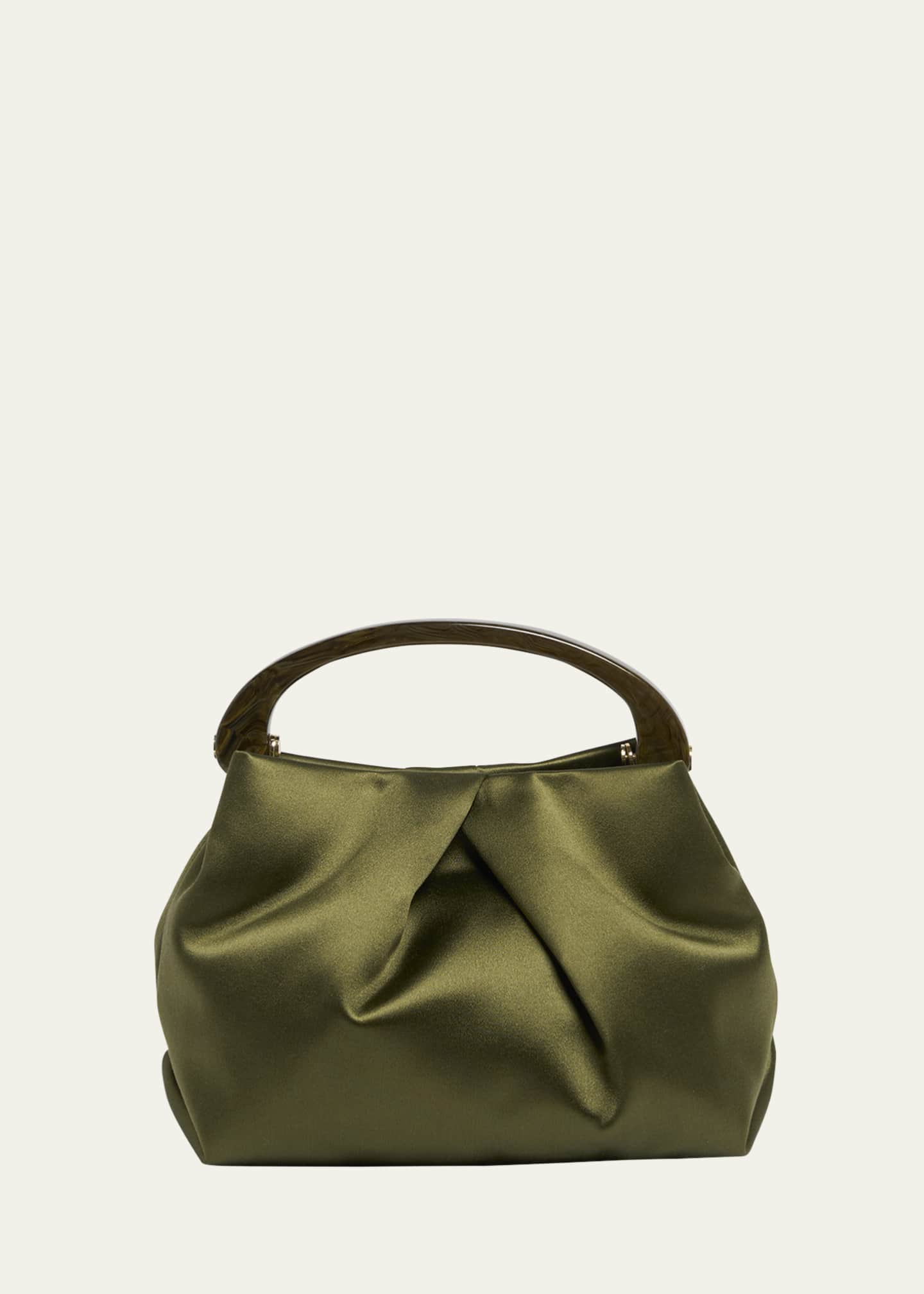 Dries Van Noten Mini Pleated Satin Top-Handle Bag Image 1 of 6