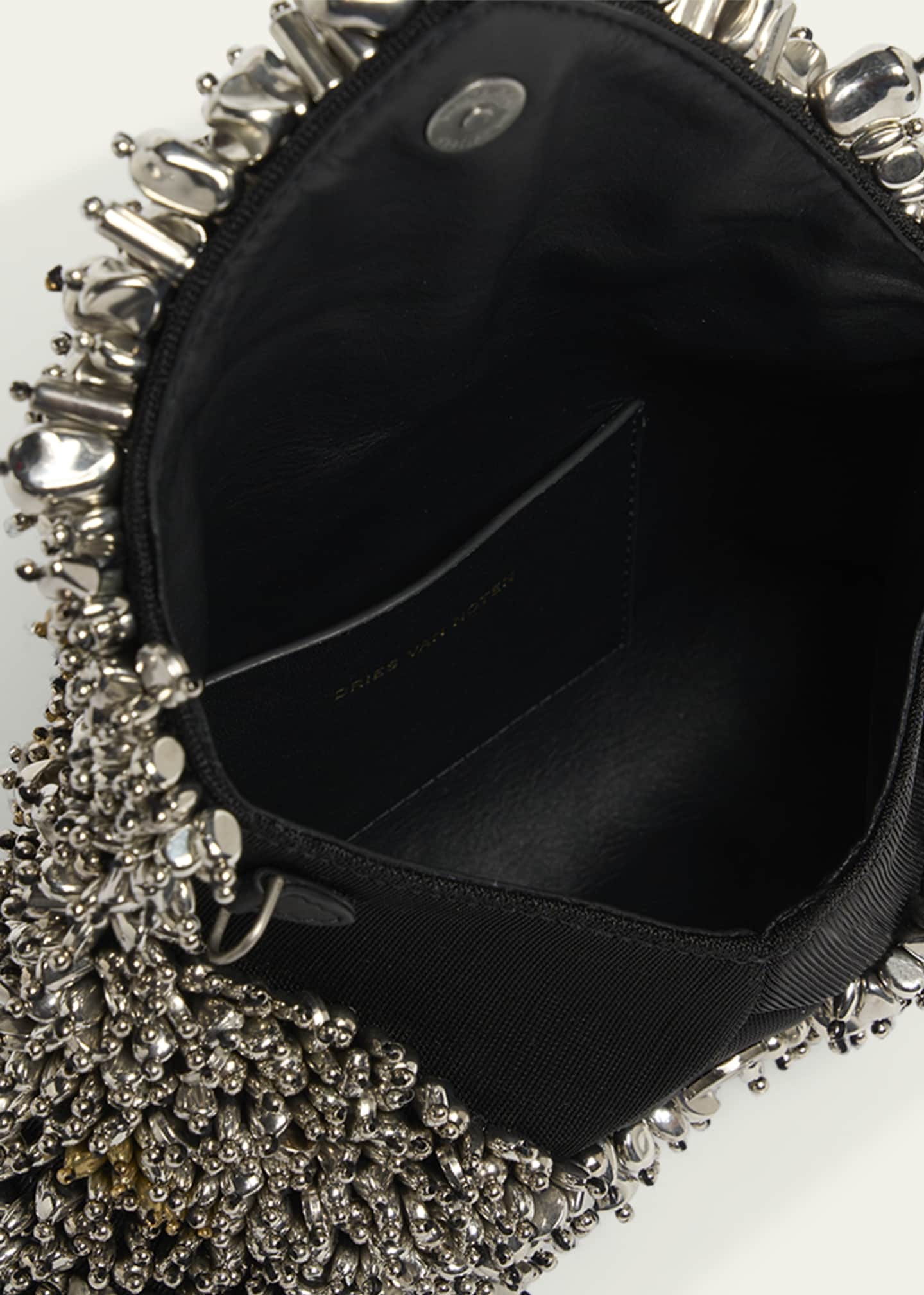 Dries Van Noten Micro Envelope Flap Metallic Beaded Clutch Bag Image 4 of 6