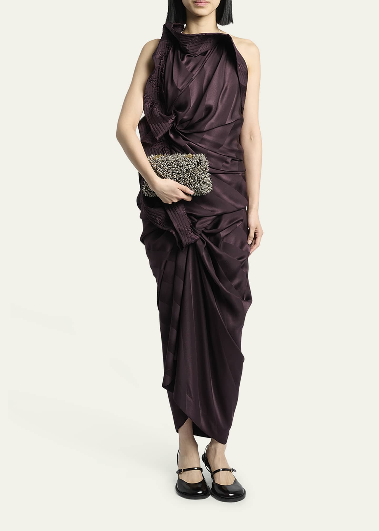 Dries Van Noten Micro Envelope Flap Metallic Beaded Clutch Bag Image 5 of 6