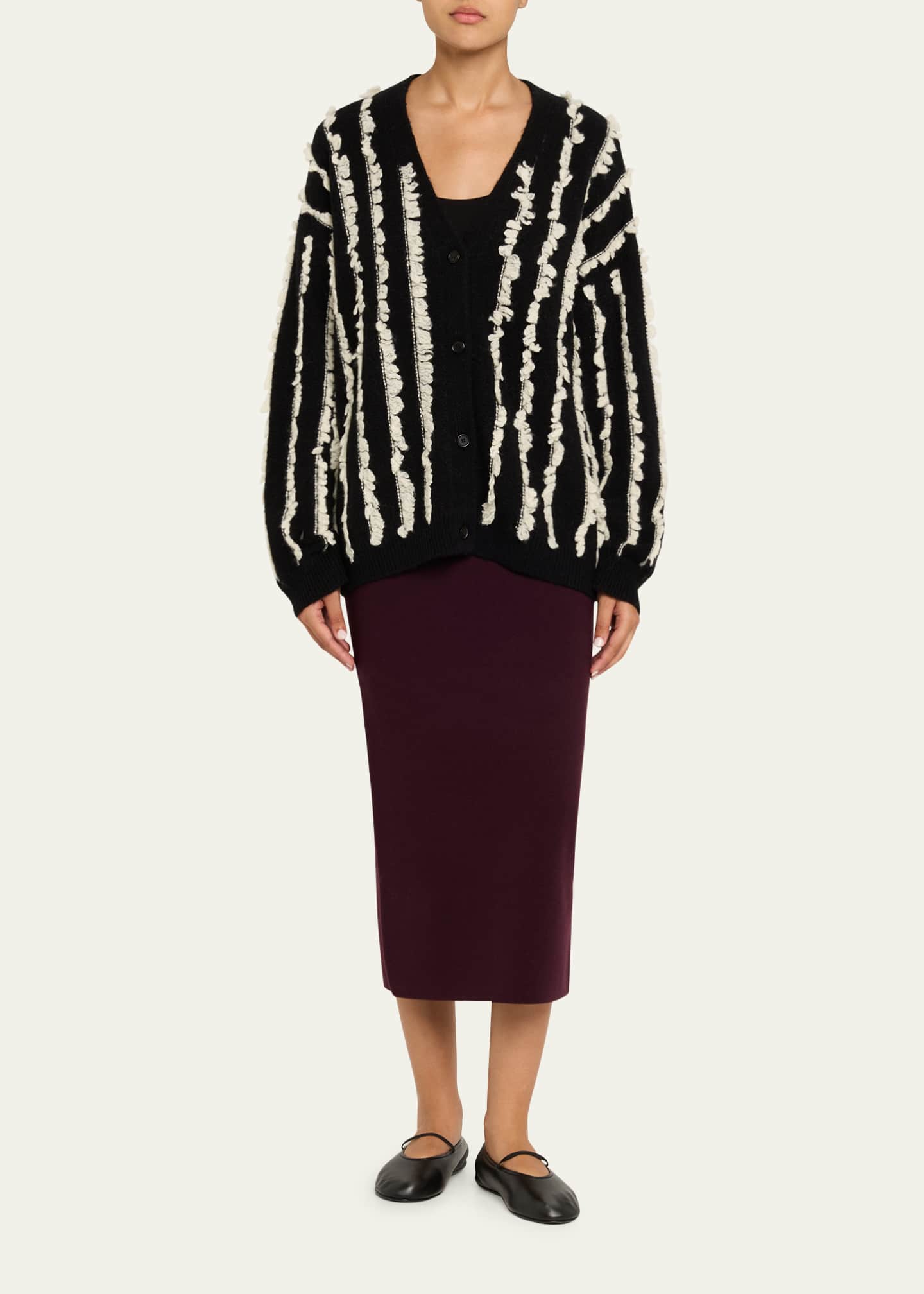 Alina Merino Wool Midi Pencil Skirt
