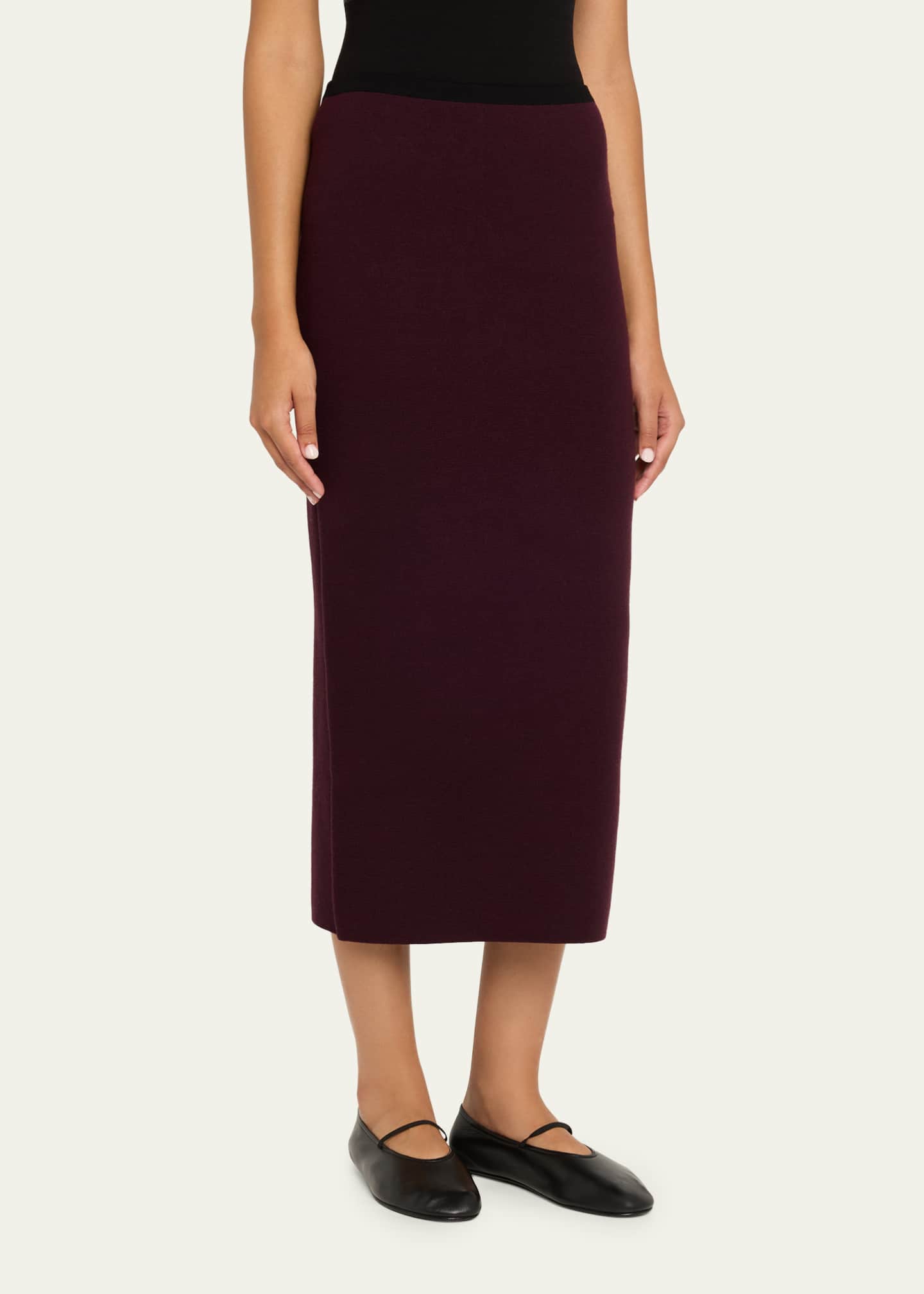Alina Merino Wool Midi Pencil Skirt