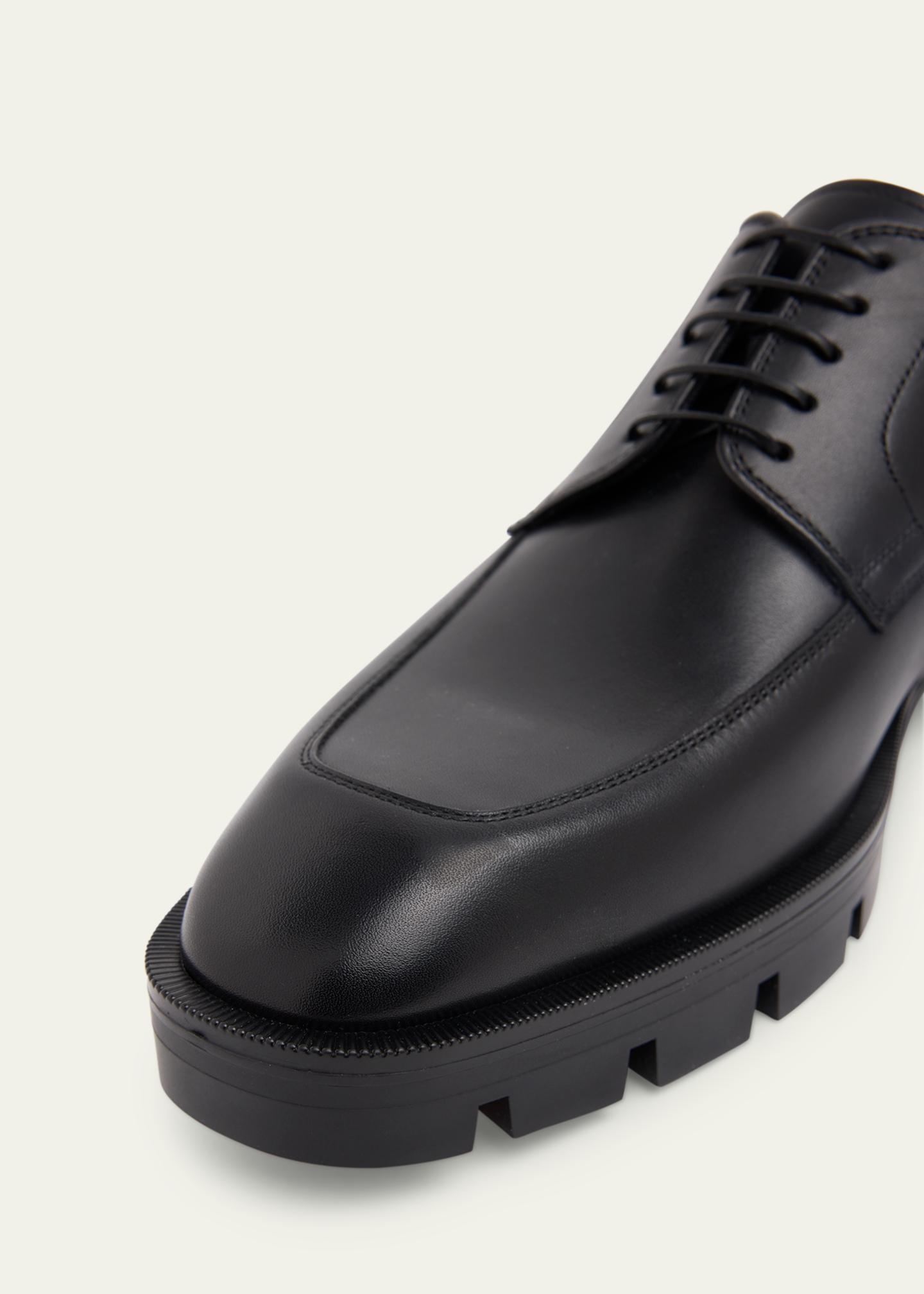 Christian Louboutin Black Patent Lug Sole Derby Shoes Christian Louboutin Derloon Patent Leather Derby Shoes in  main image 3