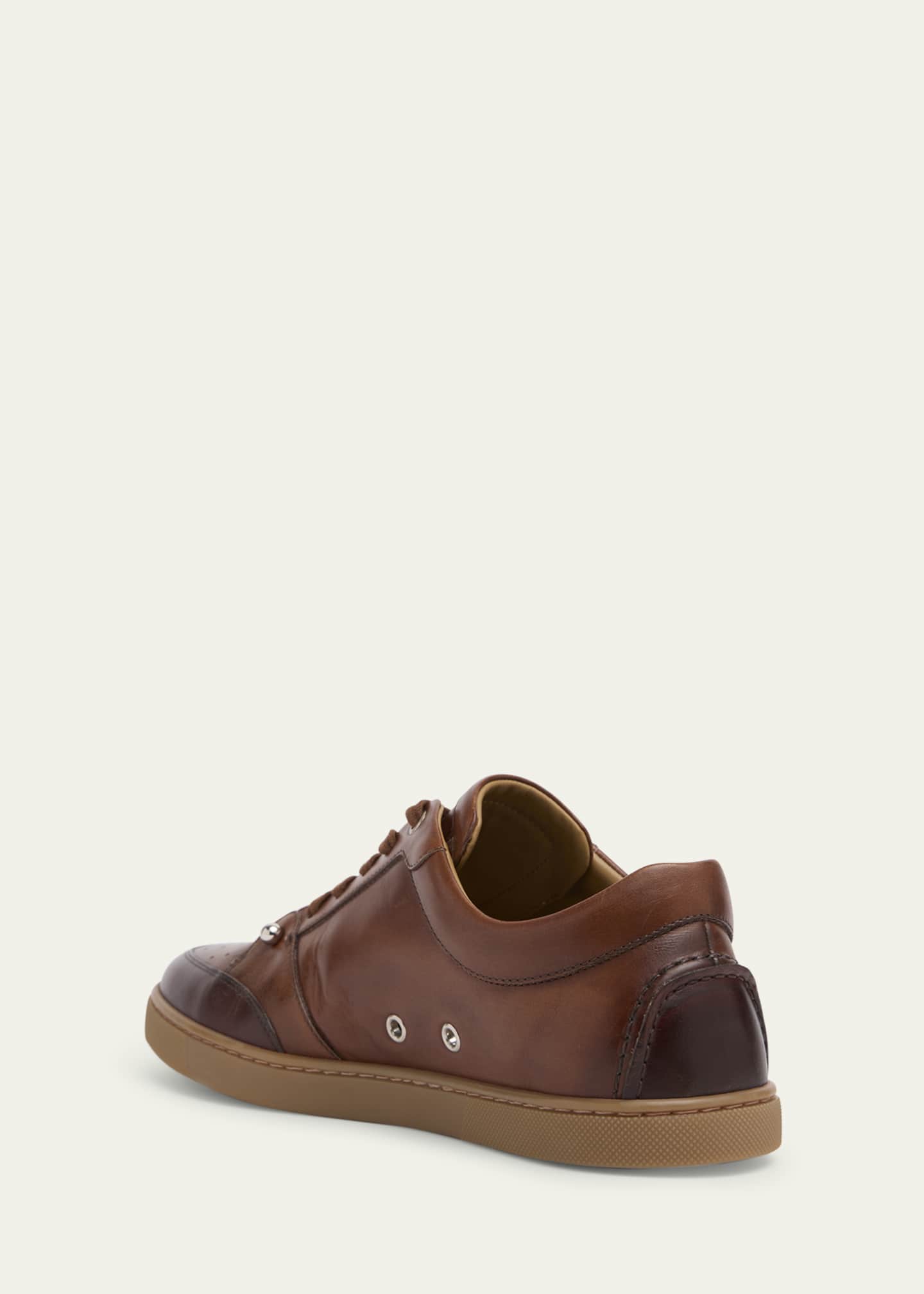 Christian Louboutin Men's Chambelisneak Collar-Pin Leather Low-Top