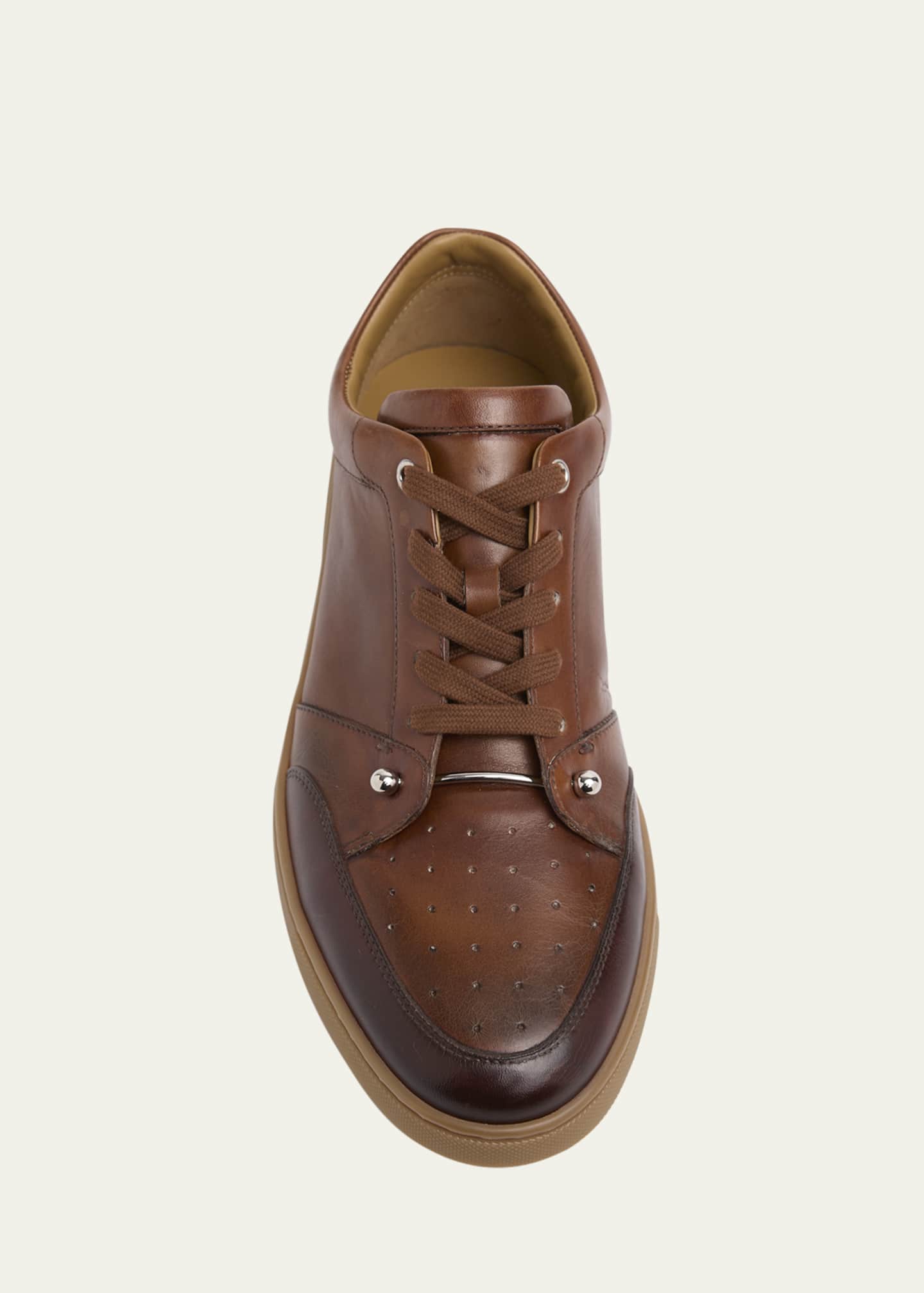 Christian Louboutin Men's Chambelisneak Collar-Pin Leather Low-Top
