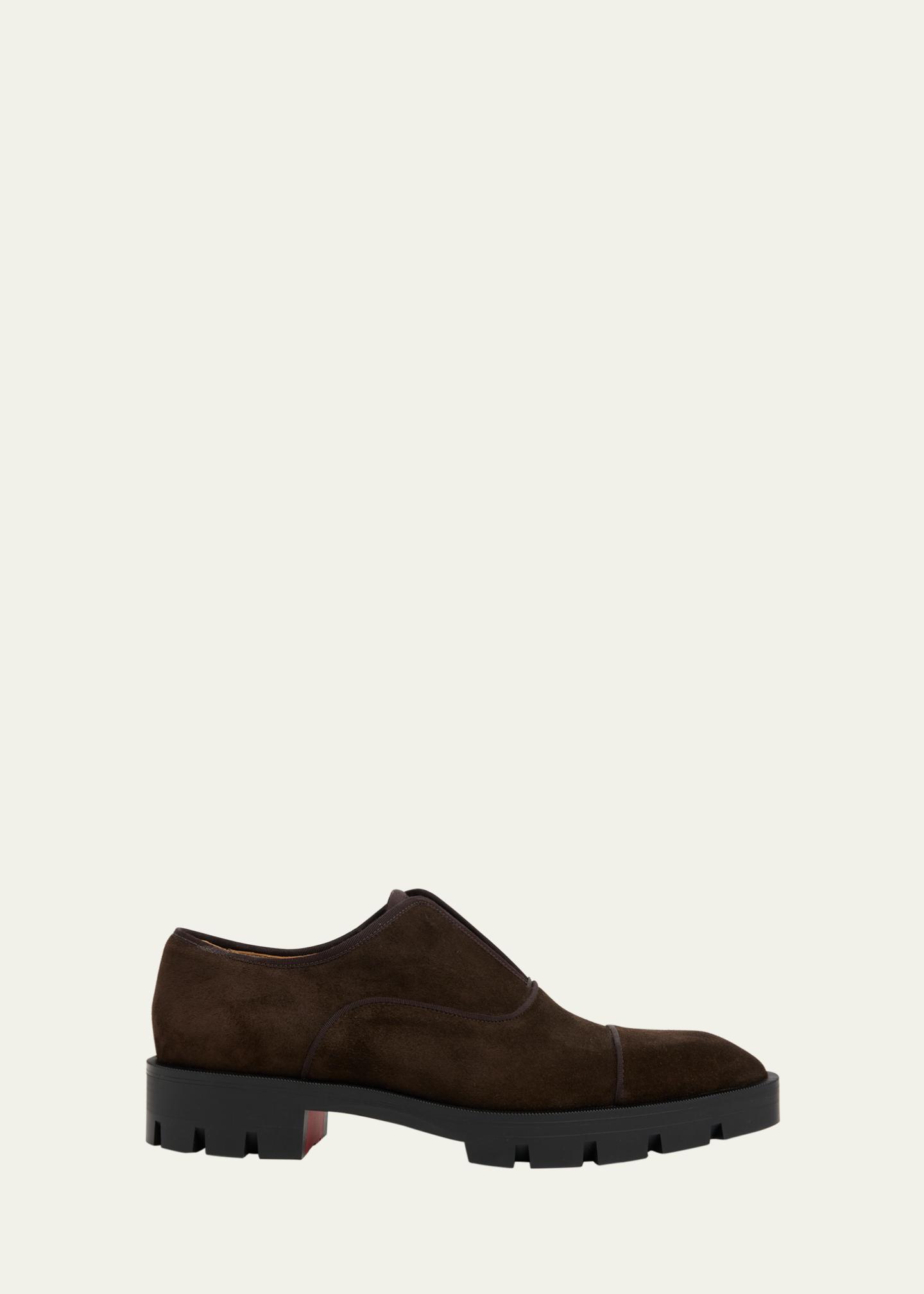 Christian Louboutin Men\'s Tan Suede Oxford Shoes Christian Louboutin Brown Veau Velours Mens Charlie Me  main image 2