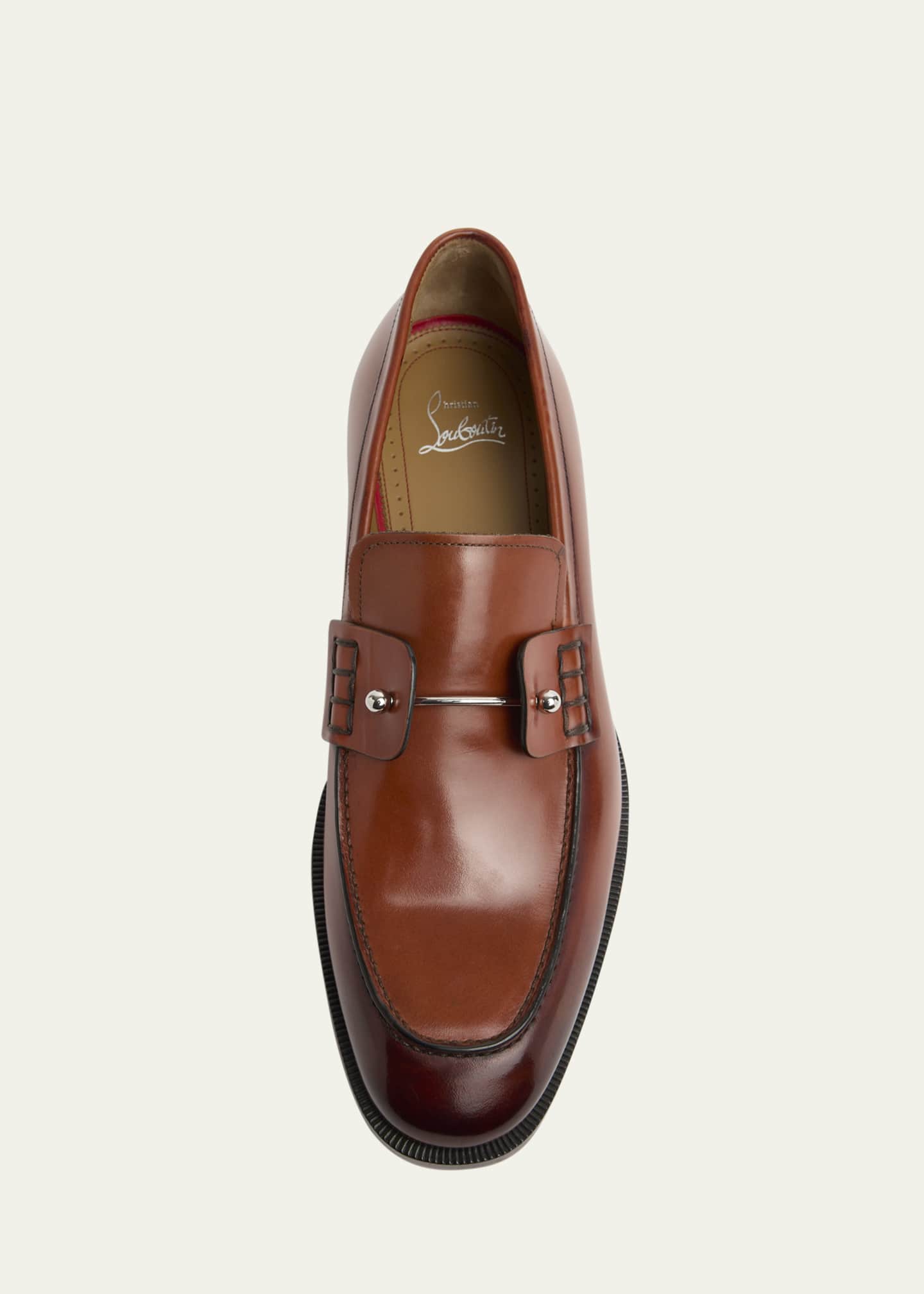 Christian Louboutin Men's Chambelimoc Collar-Pin Leather Loafers