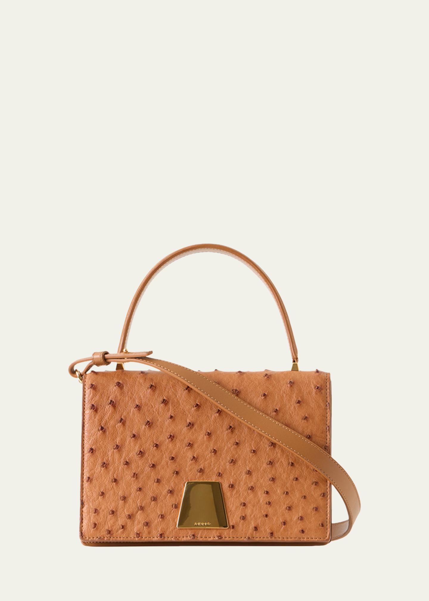 Akris Alice Small Ostrich Leather Top-Handle Bag - Bergdorf Goodman