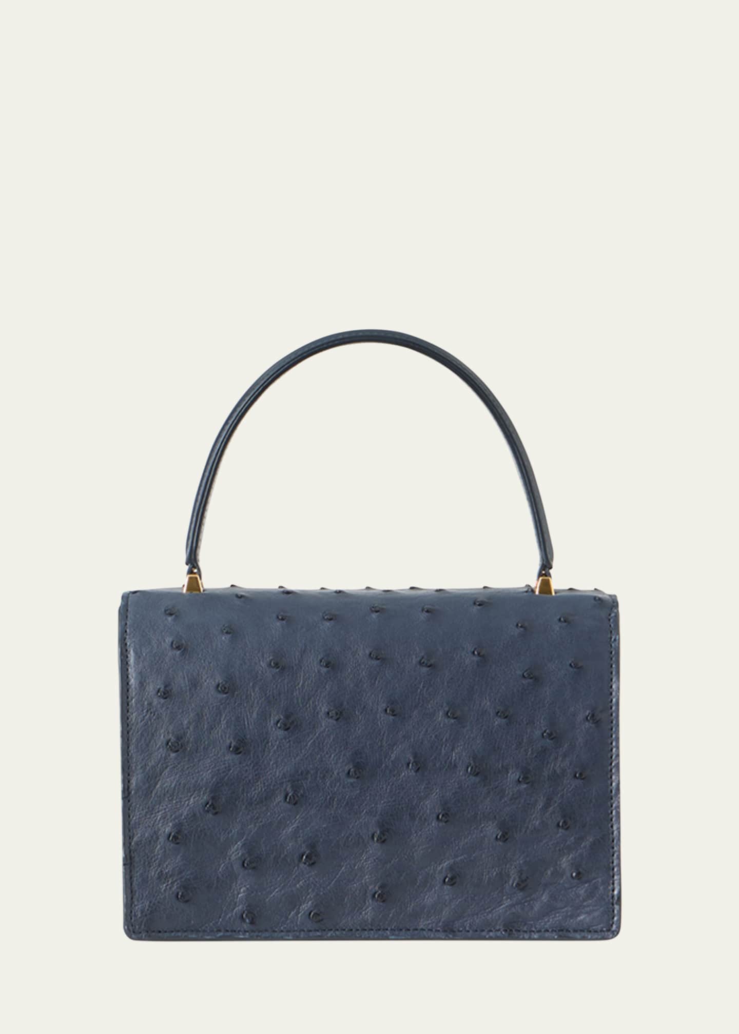 Akris Alice Small Ostrich Leather Top-Handle Bag - Bergdorf Goodman