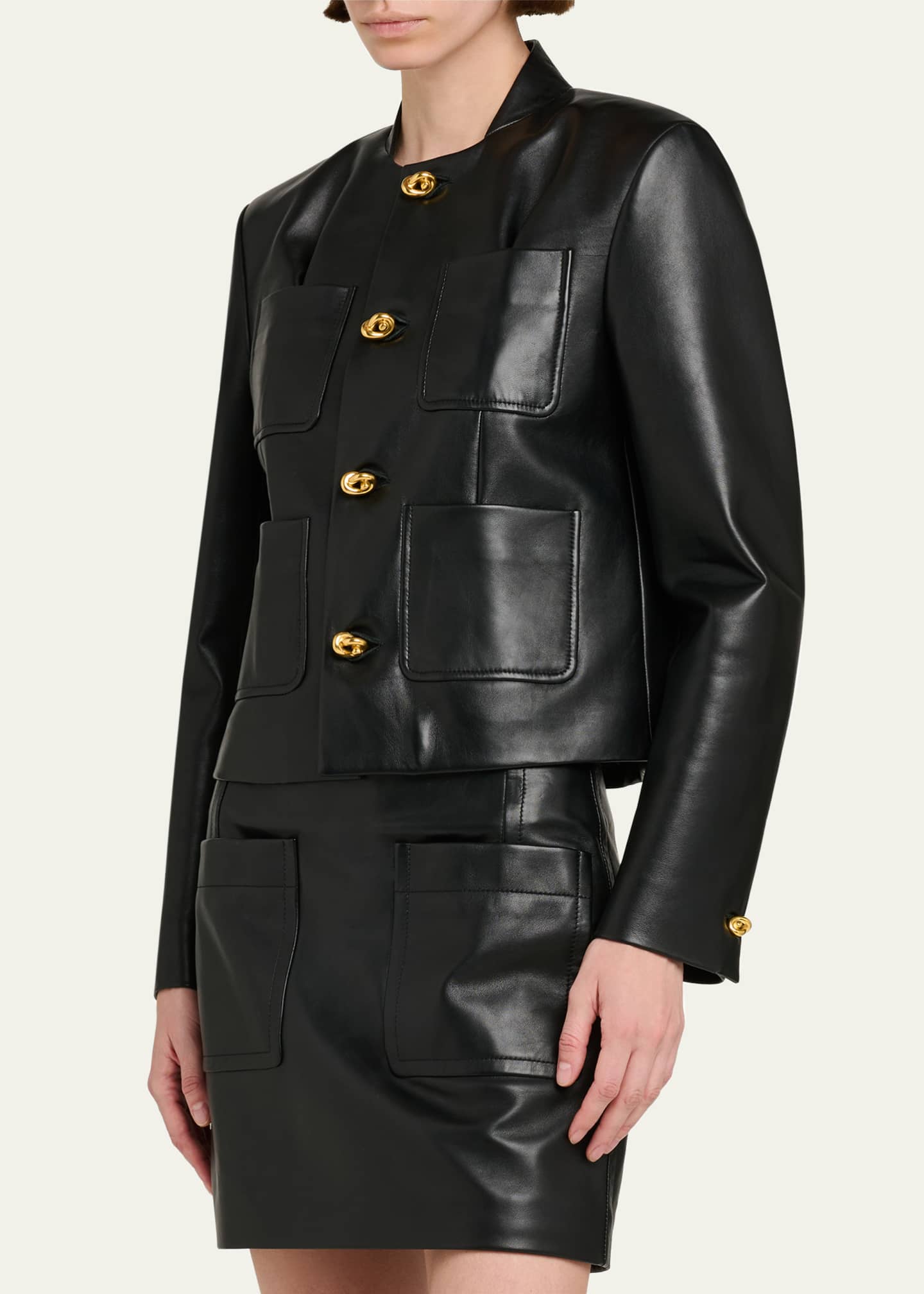 Bottega Veneta Leather Single-Breasted Jacket - Bergdorf Goodman