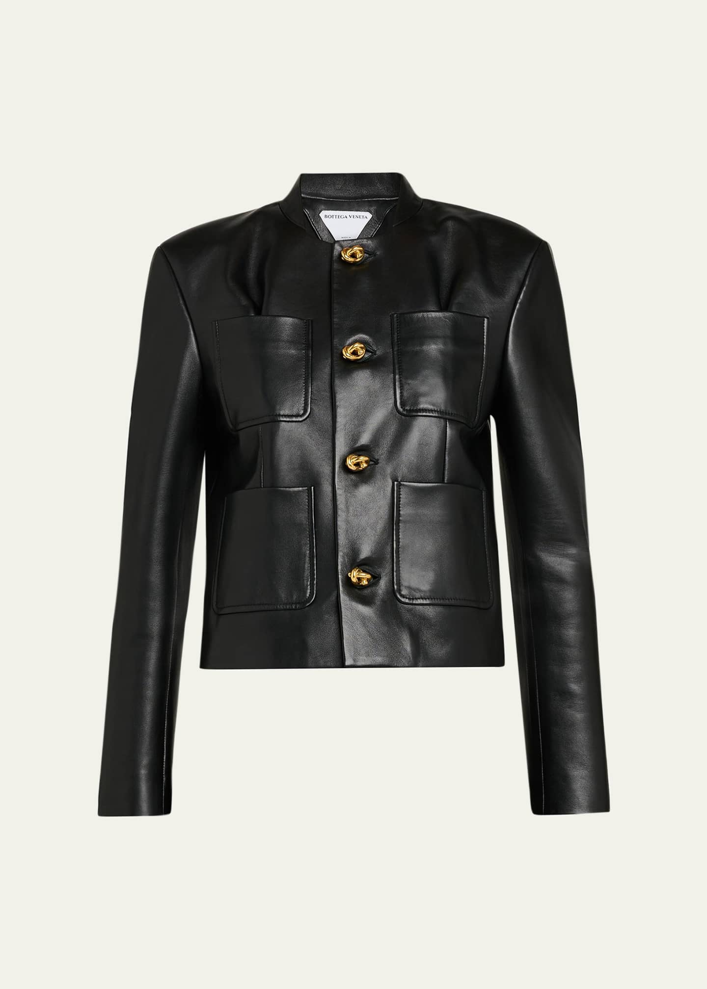 Bottega Veneta Leather Single-Breasted Jacket - Bergdorf Goodman