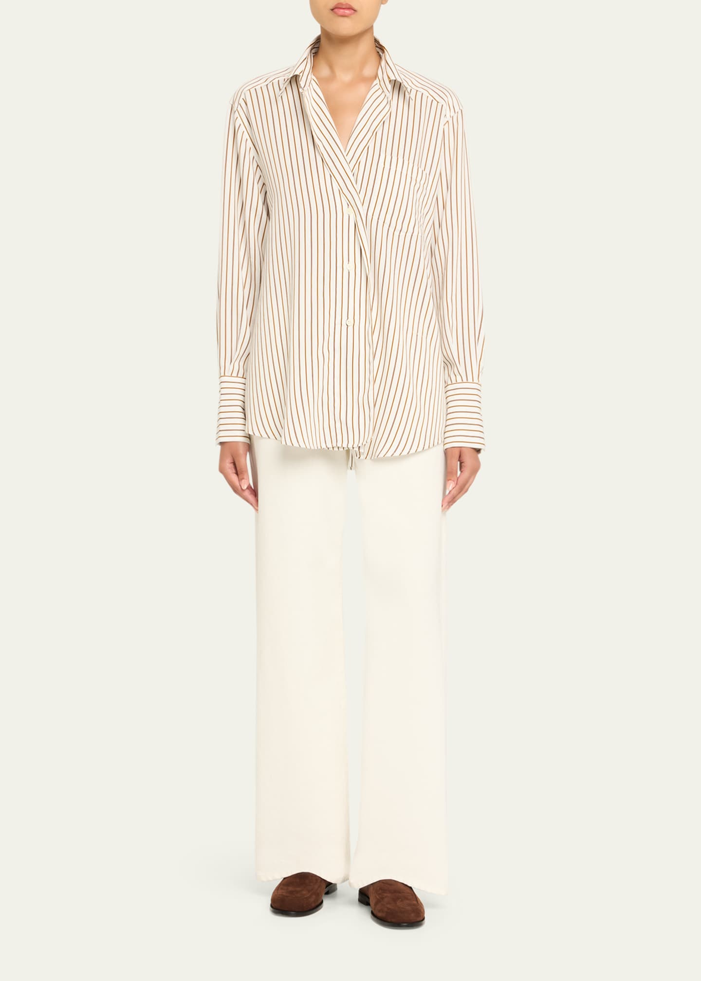 House of Dagmar Asymmetric Fluid Stripe Shirt Image 2 of 5