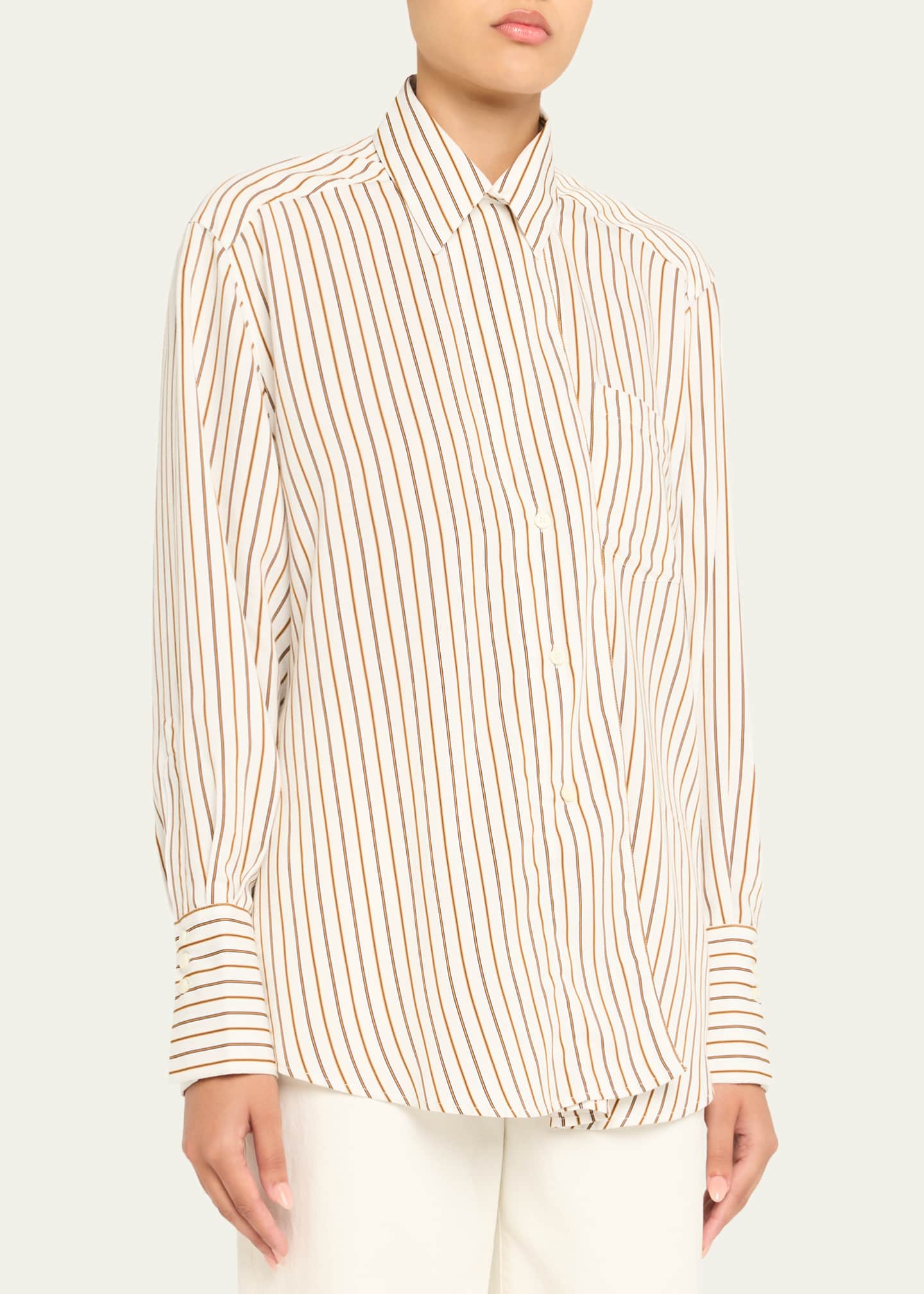 House of Dagmar Asymmetric Fluid Stripe Shirt Image 4 of 5