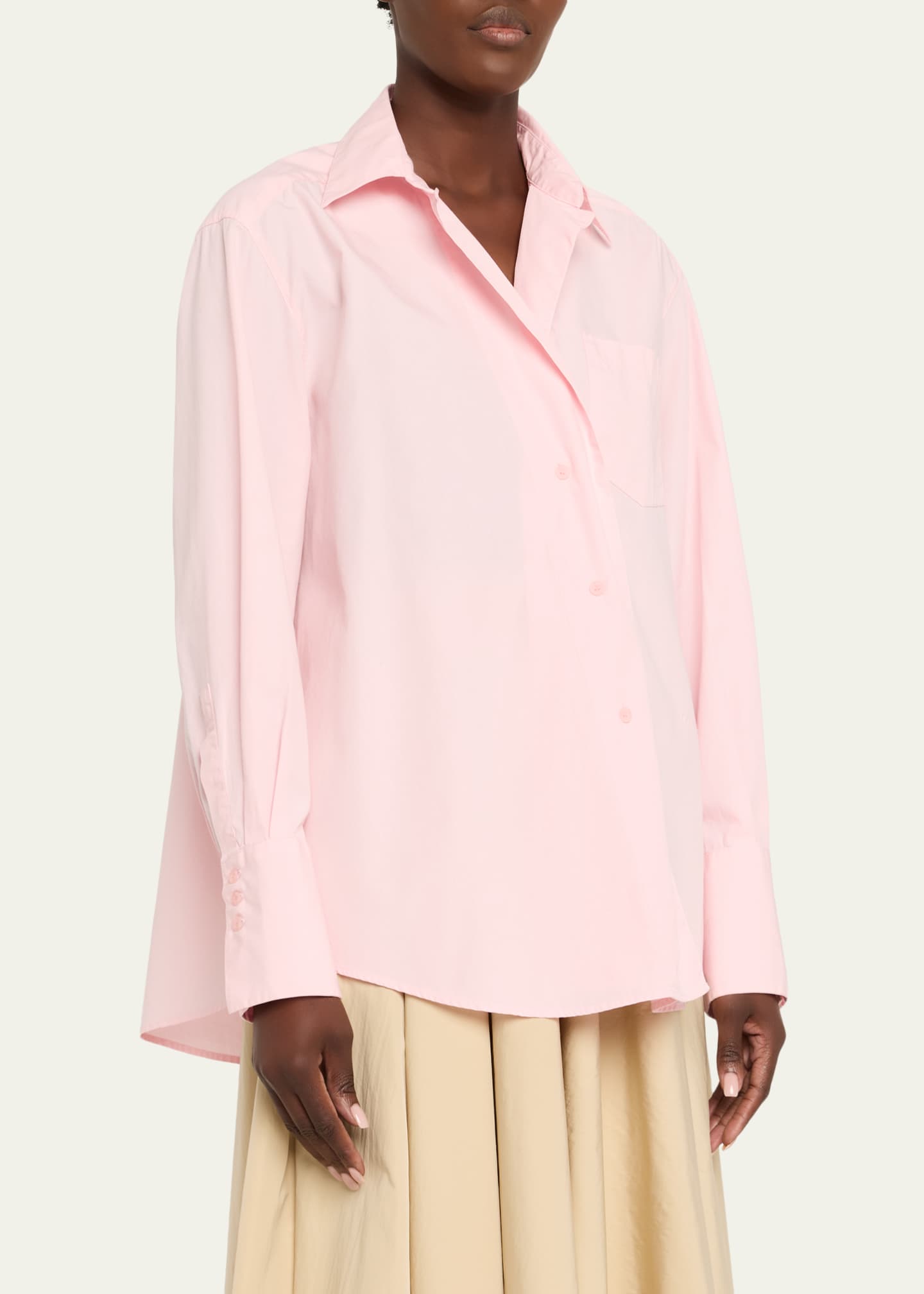 House of Dagmar Asymmetric Button-Front Shirt - Bergdorf Goodman